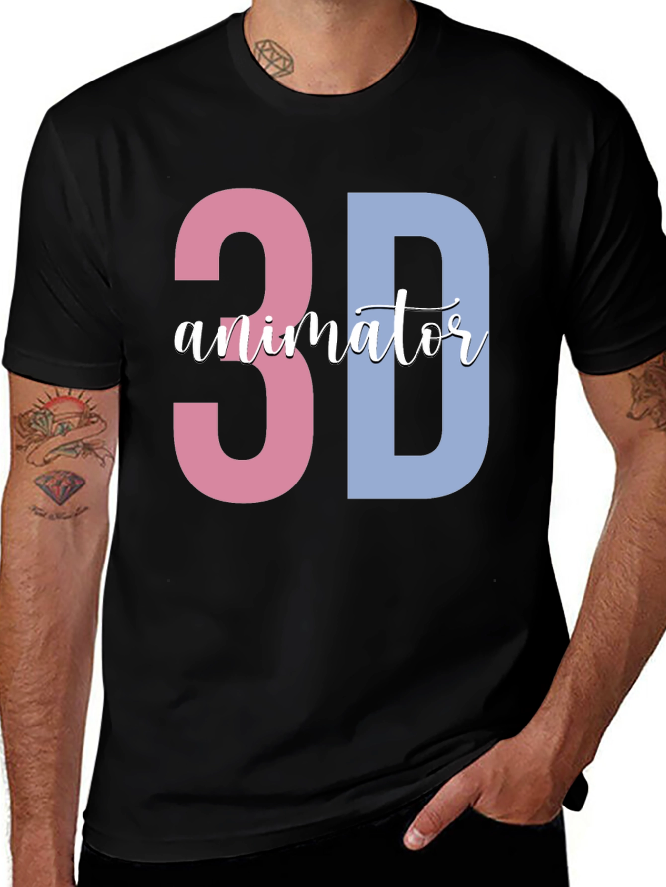 3D Animator Black T-Shirt - Unique Design