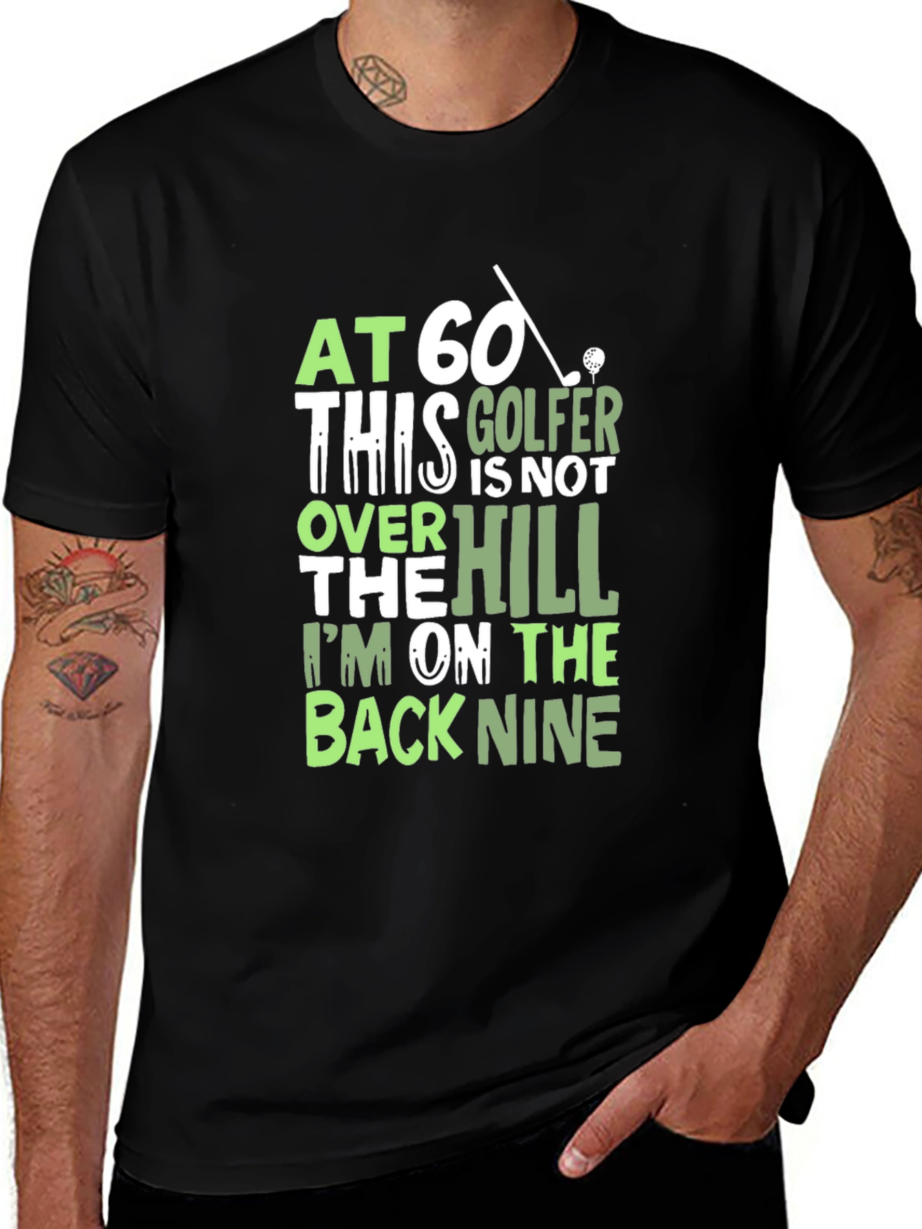 Variant 14 of Funny Golfer T-Shirt - At 60 Back Nine Tee