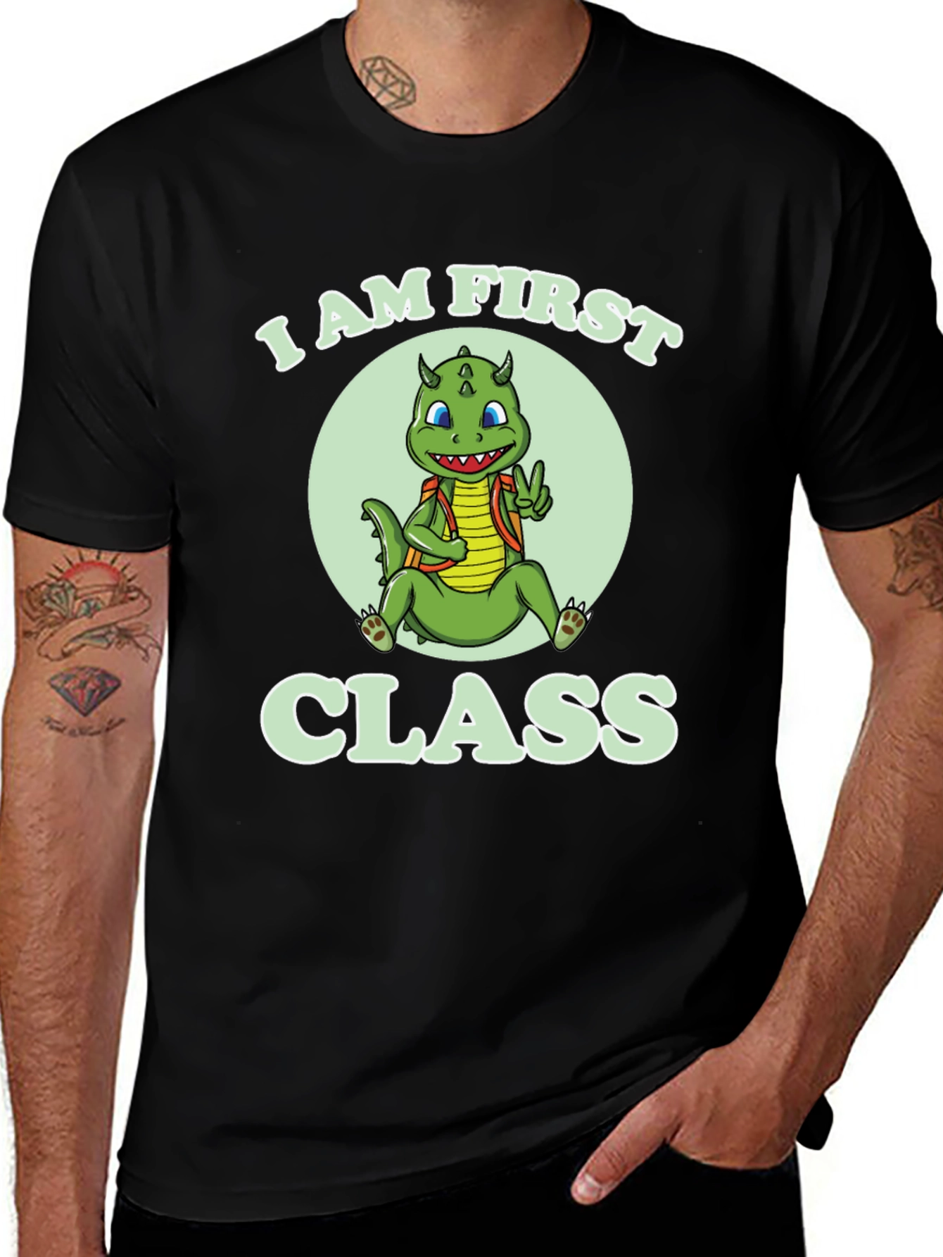 Variant 5 of I Am First Class T-Shirt - Cute Dragon Tee