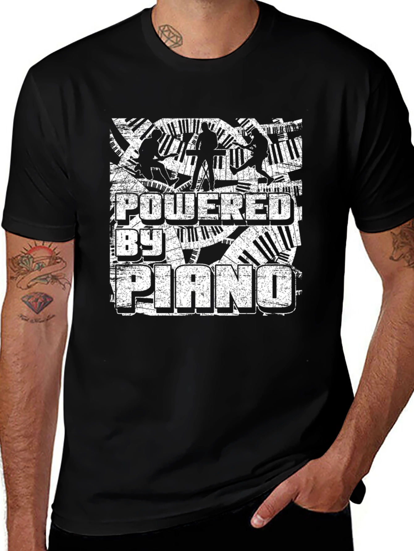 Variant 4 of Powered by Piano Graphic Tee