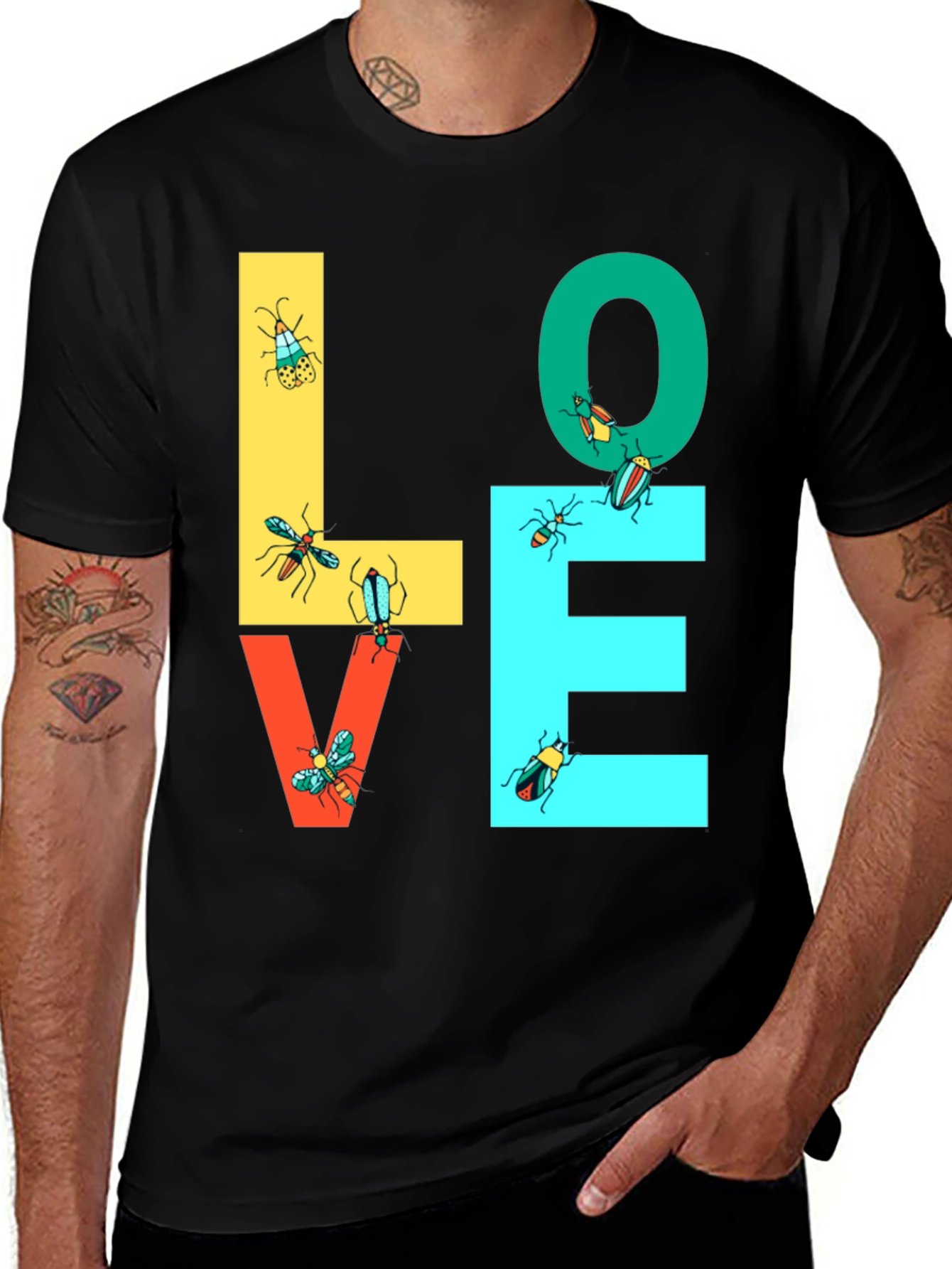 Variant 19 of LOVE Bugs Graphic Tee - Black Unisex T-Shirt