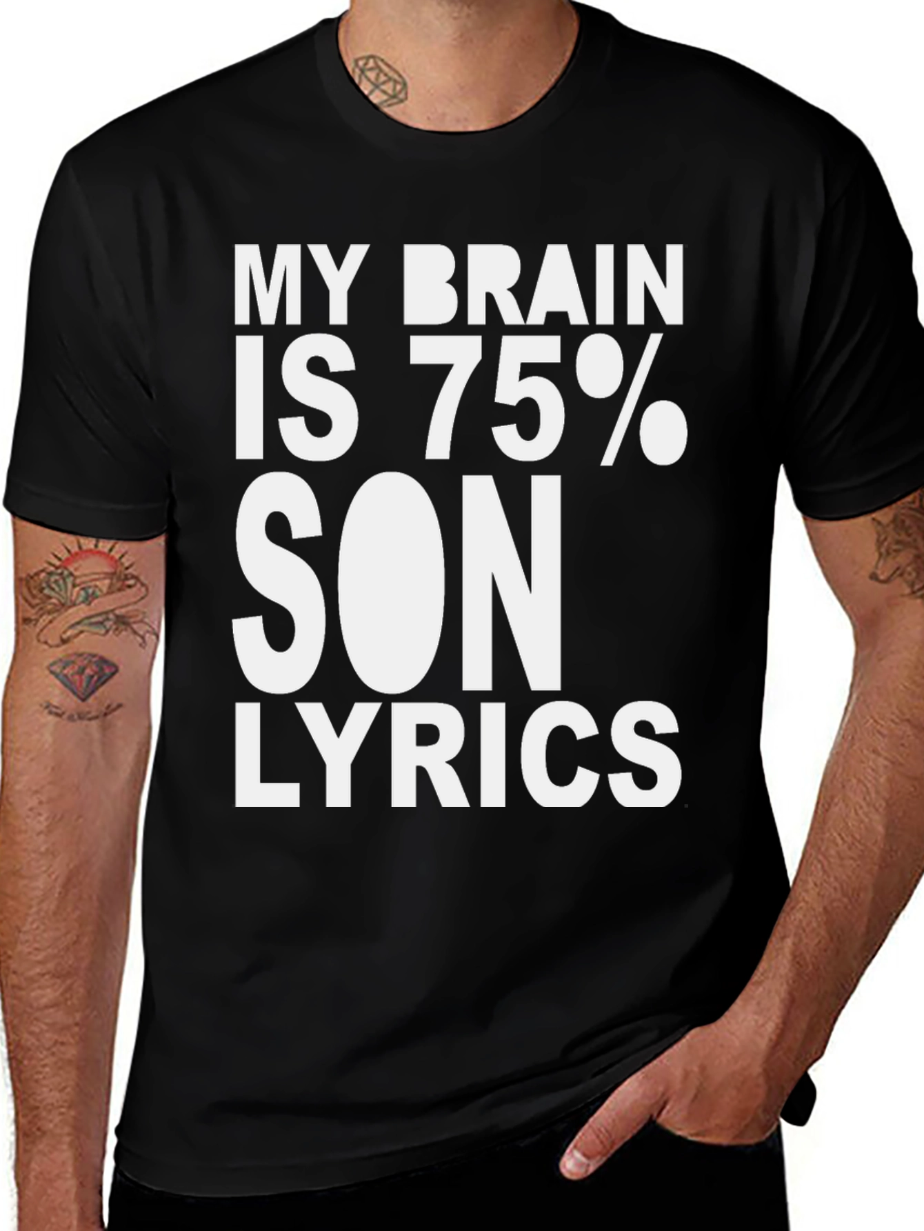 Variant 8 of My Brain Is 75% Song Lyrics T-Shirt