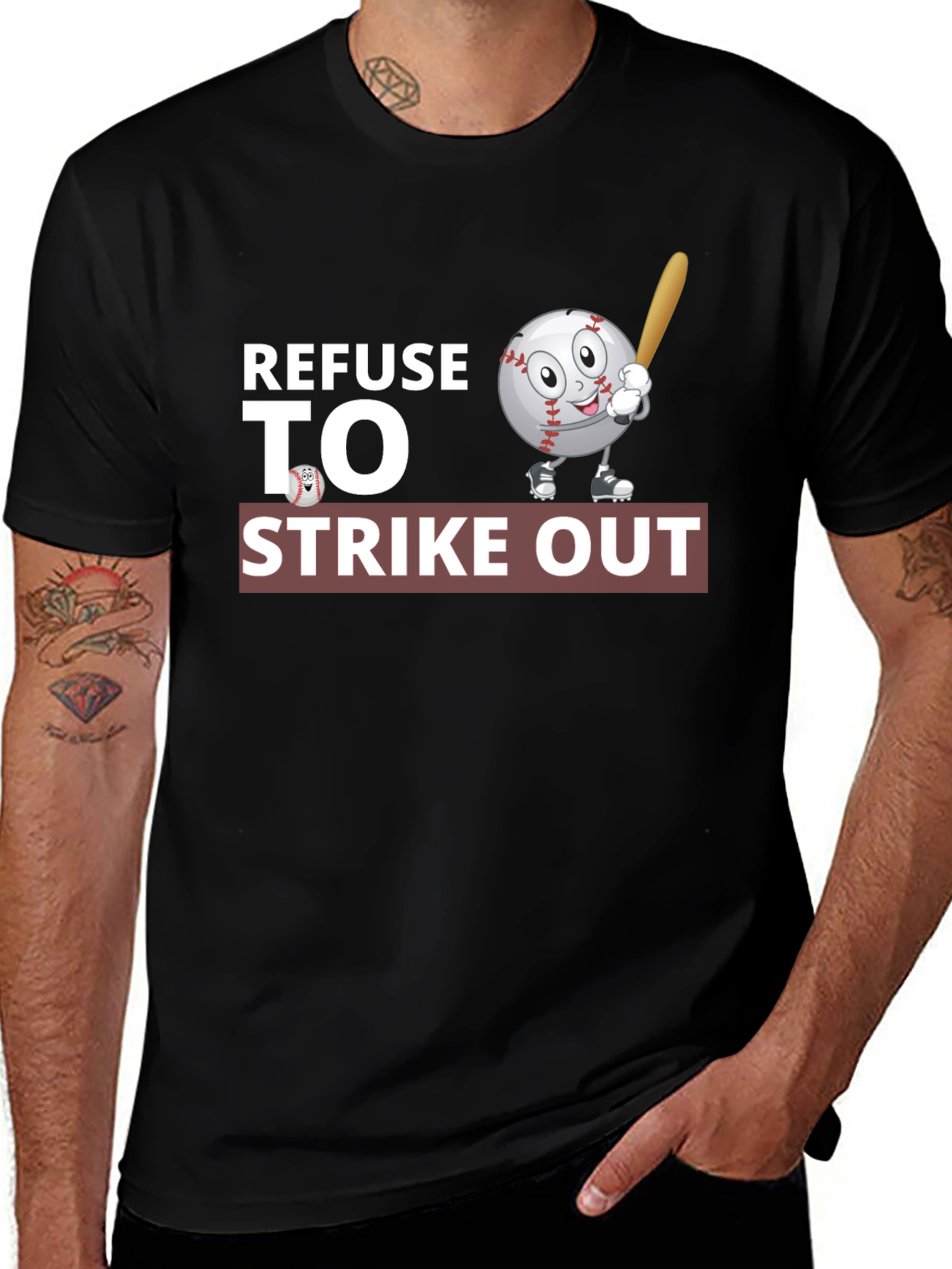 Variant 6 of Refuse to Strike Out Baseball Graphic T-Shirt