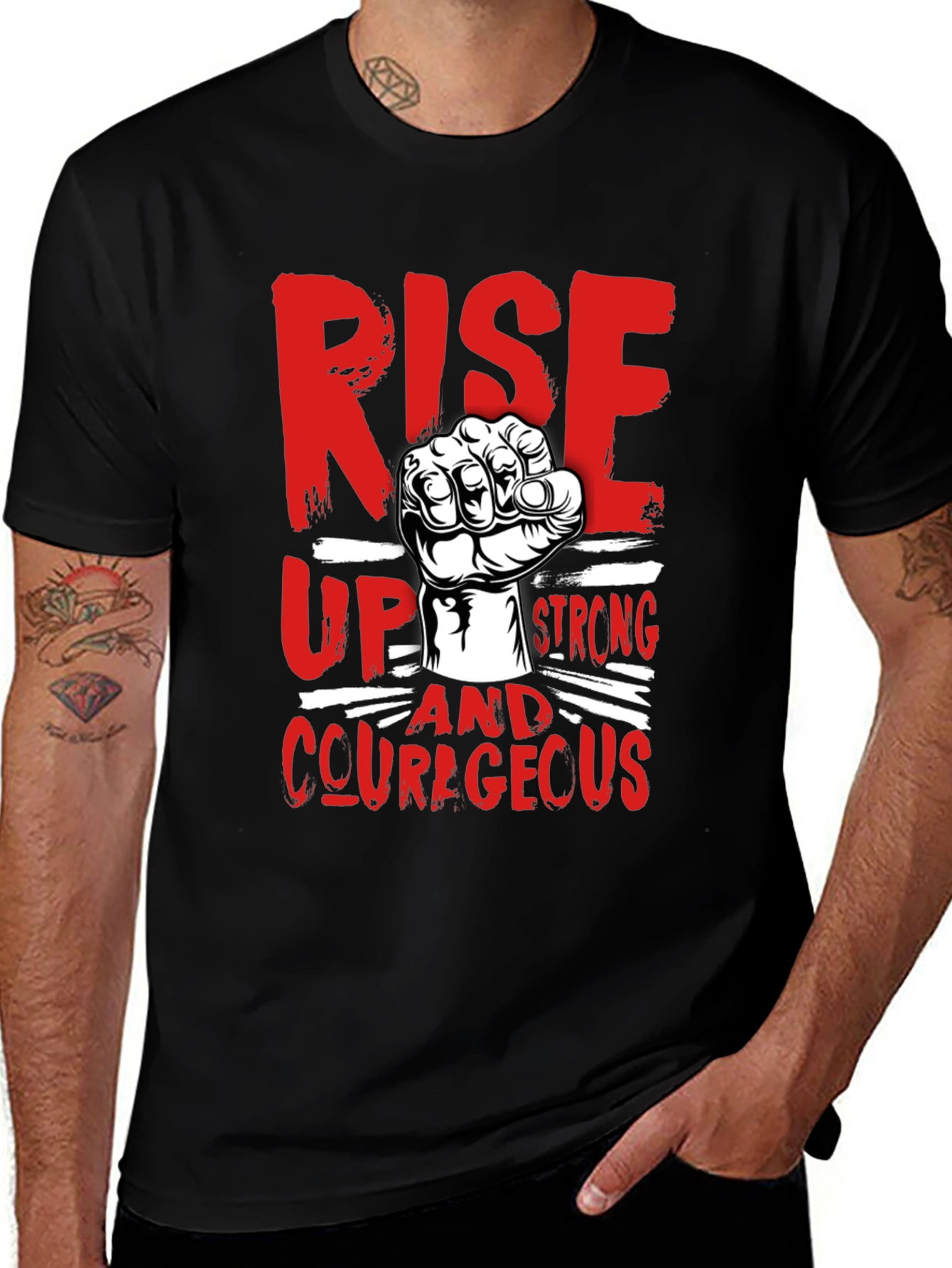 Variant 16 of Rise Up Strong Courageous Graphic Tee
