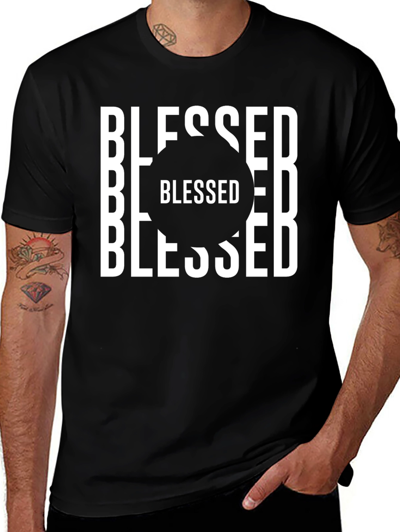 Variant 25 of Blessed Black Graphic Tee - Stylish Unisex T-Shirt