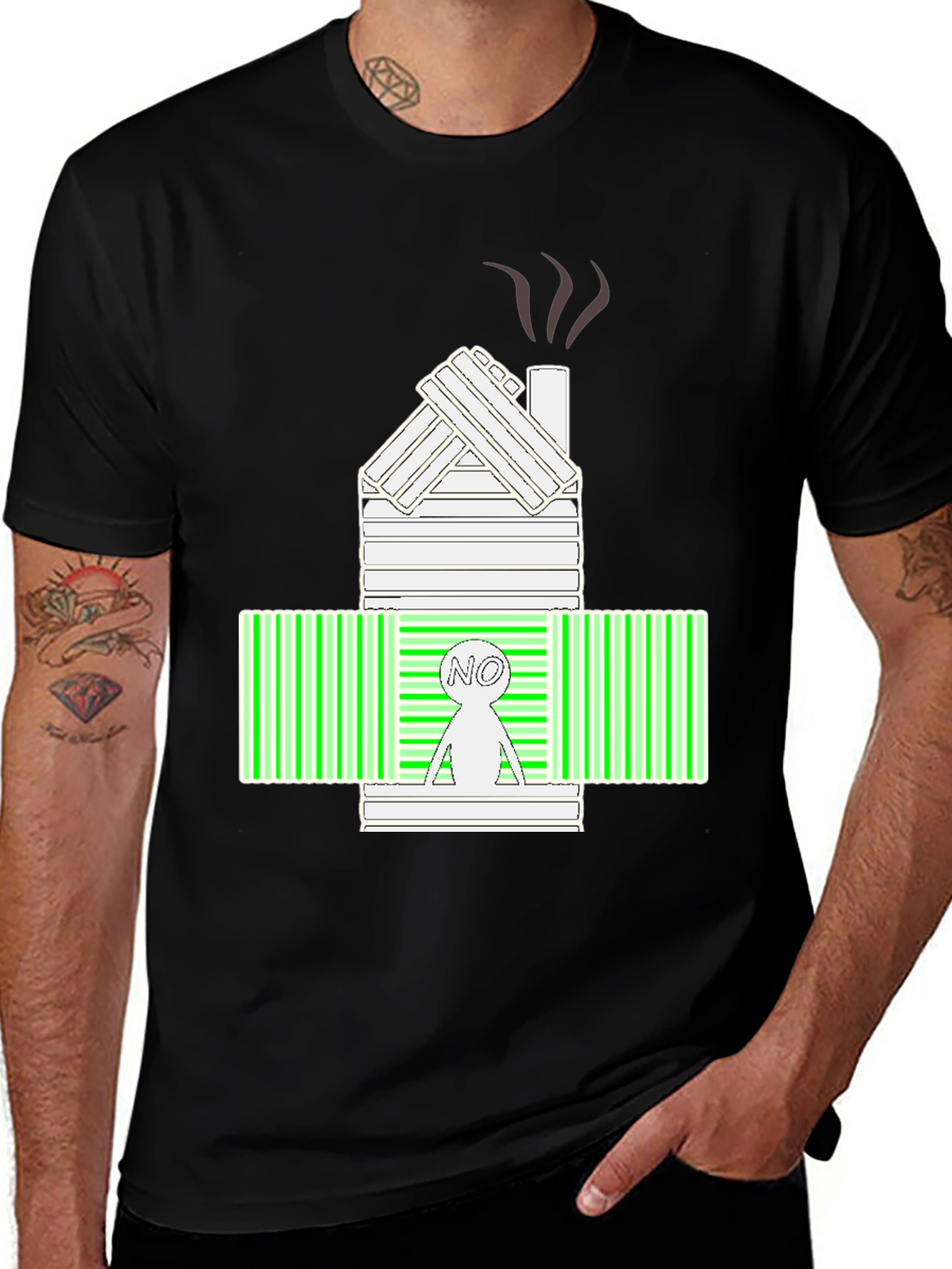 Unique Graphic Tee:  "No" Cabin Barcode Design