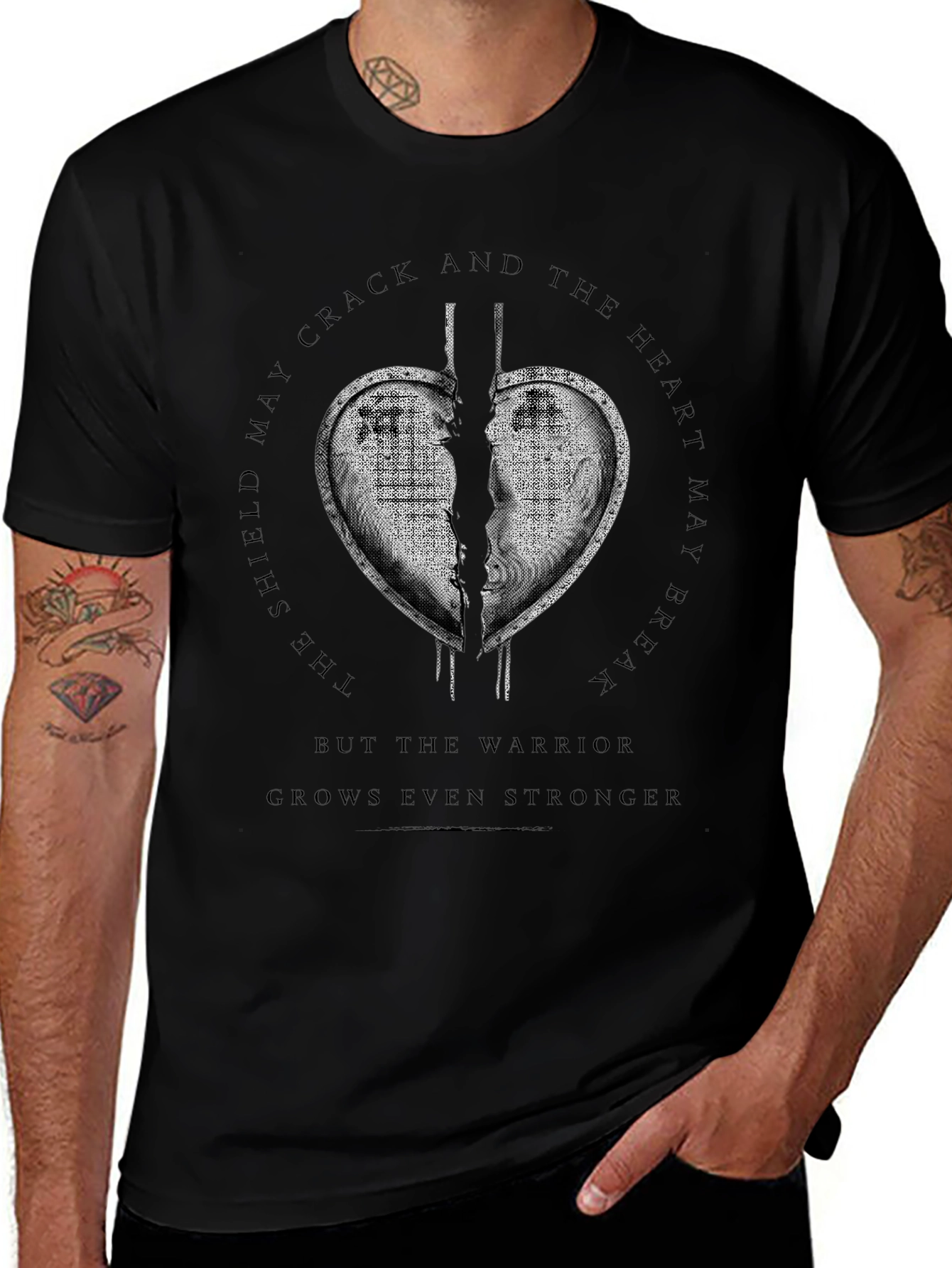 Variant 14 of Warrior Heart Shield Graphic T-Shirt