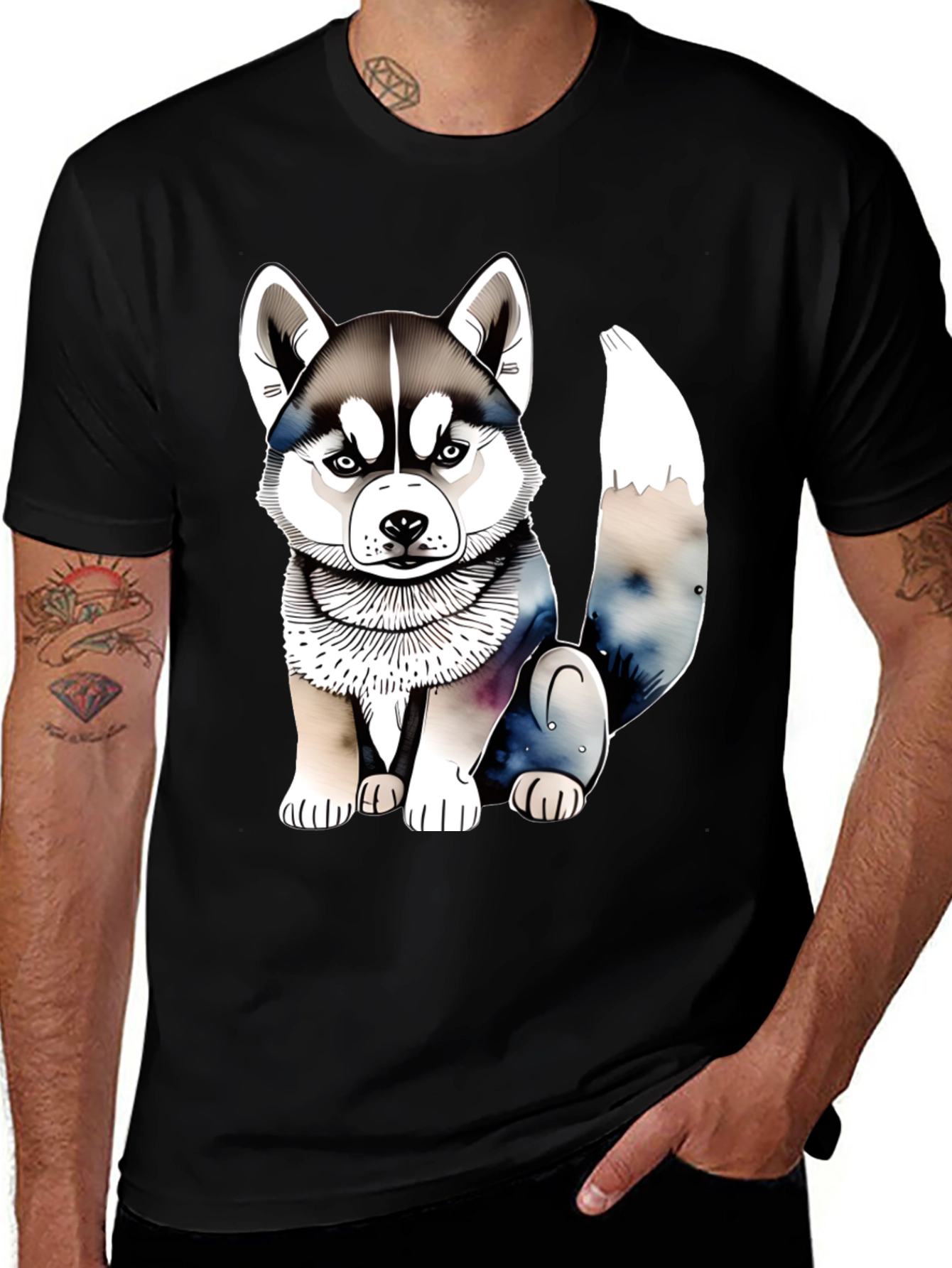 Variant 14 of Husky Puppy T-Shirt: Cute Dog Graphic Tee