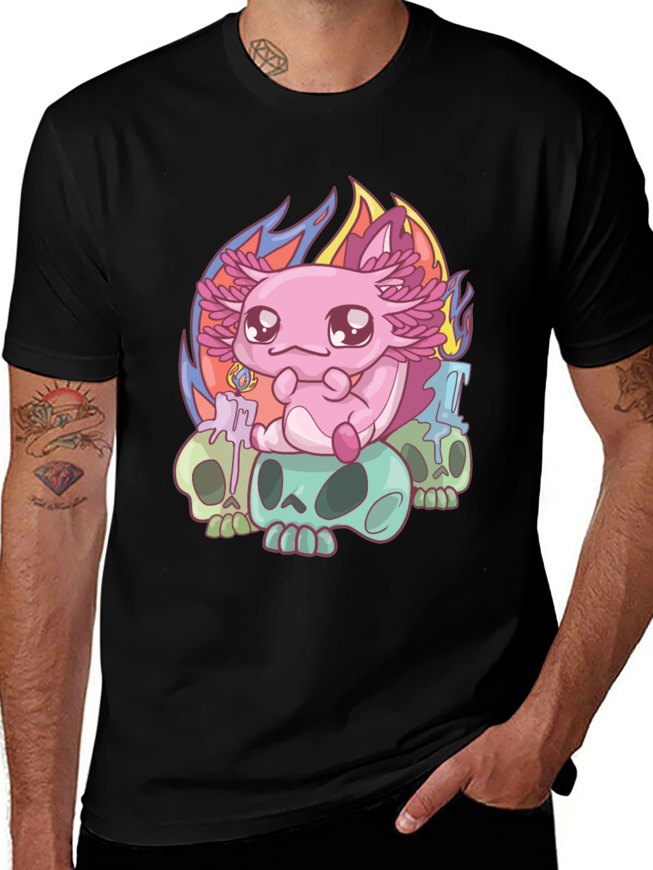 Variant 6 of Axolotl Skull T-Shirt