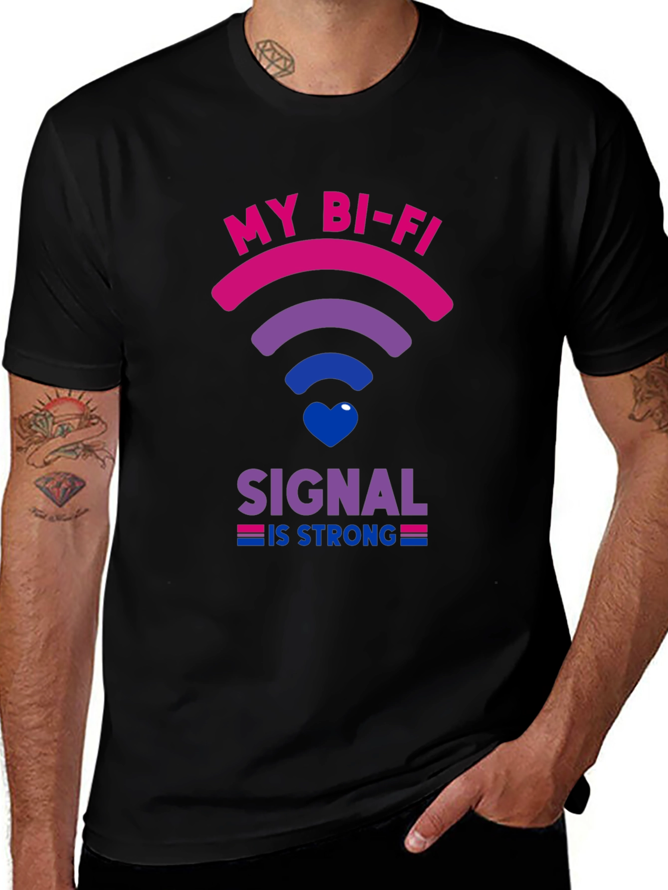 Variant 23 of My Bi-Fi Signal is Strong T-Shirt