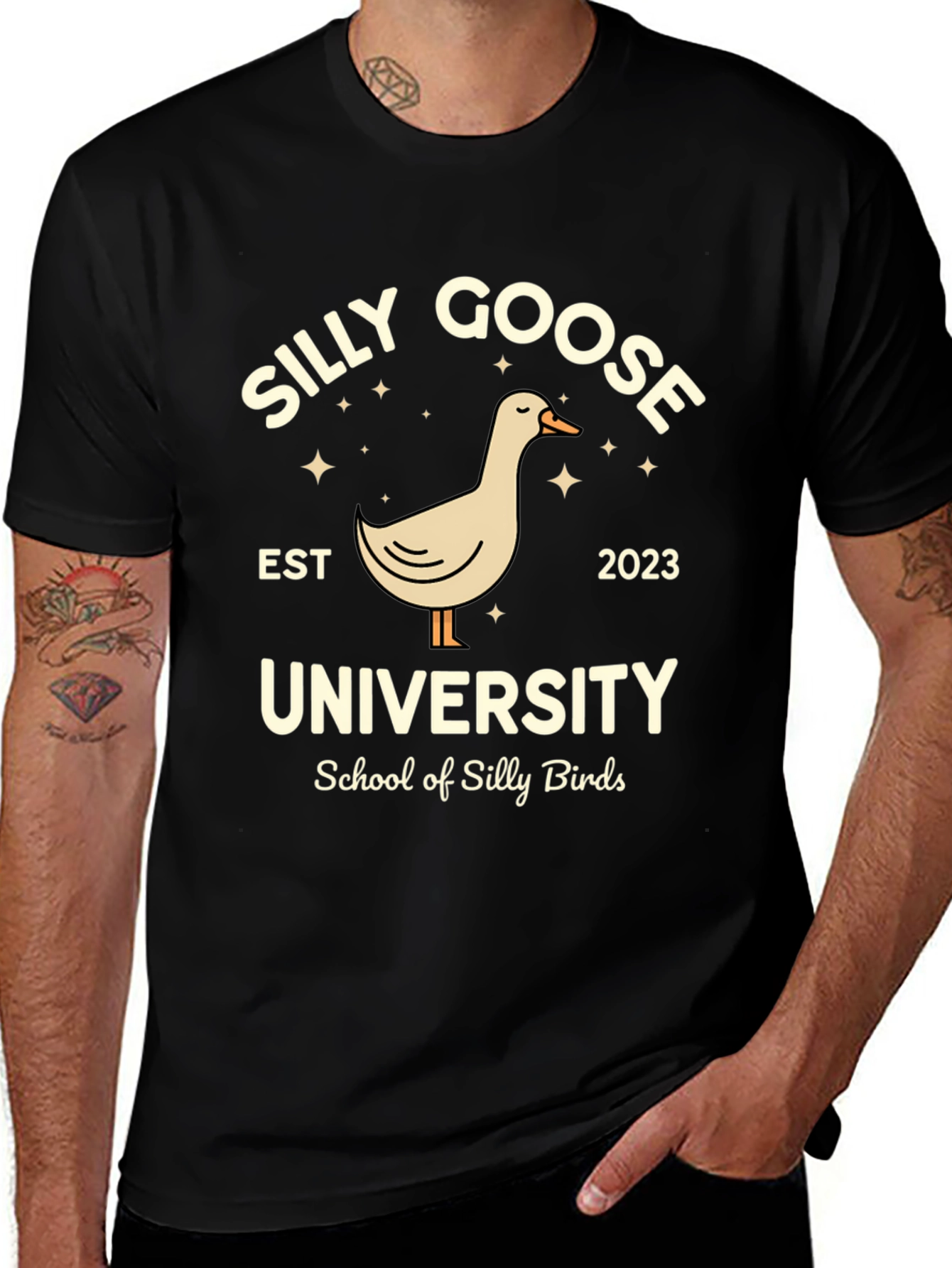 Variant 4 of Silly Goose University Black T-Shirt