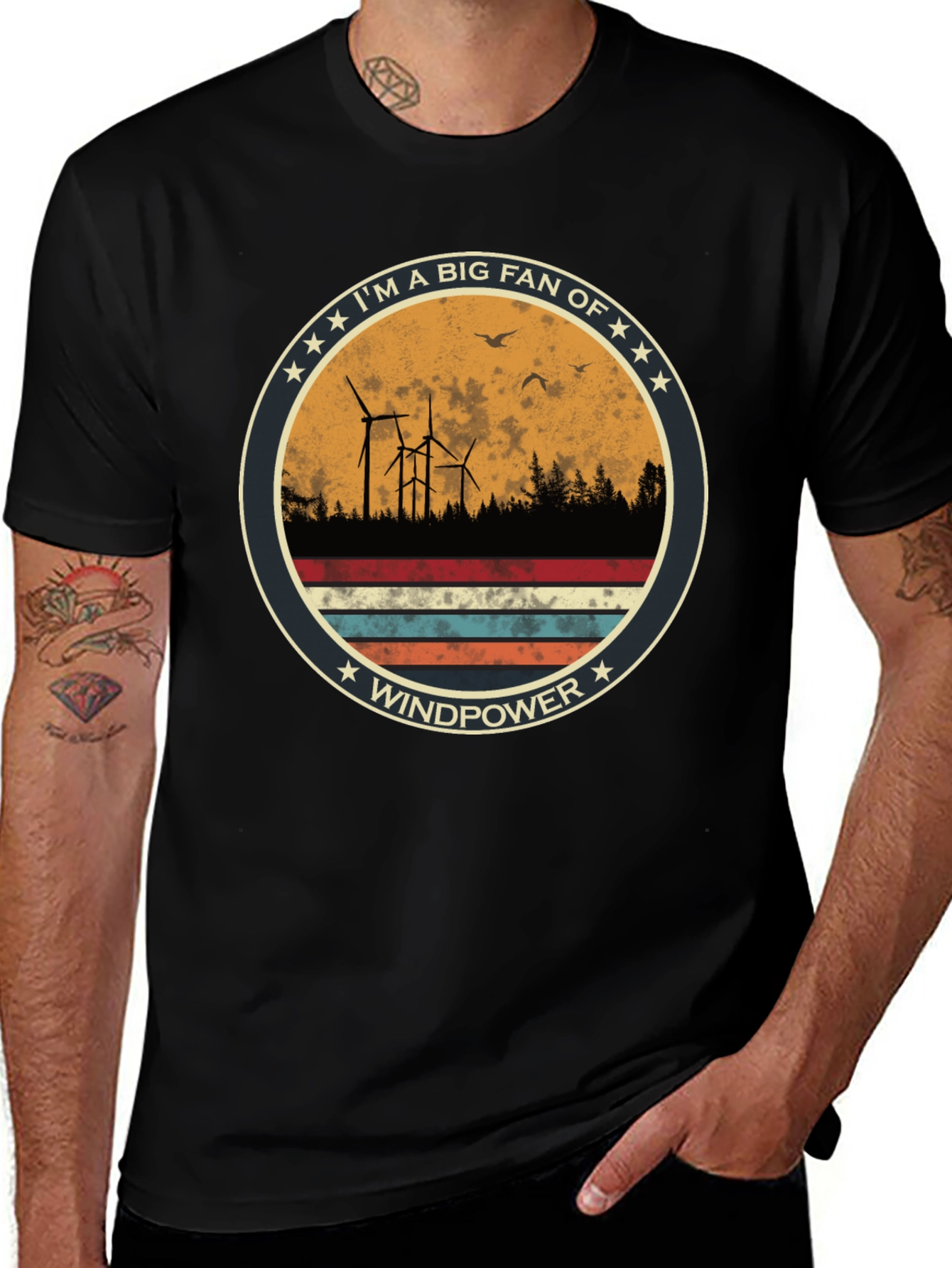 Variant 26 of Windpower T-Shirt - I'm a Big Fan Windmill Graphic Tee