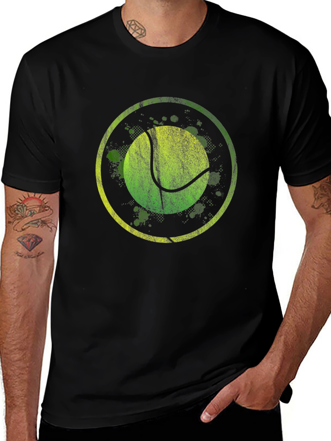 Variant 19 of Tennis Ball Graphic Crew Neck T-Shirt