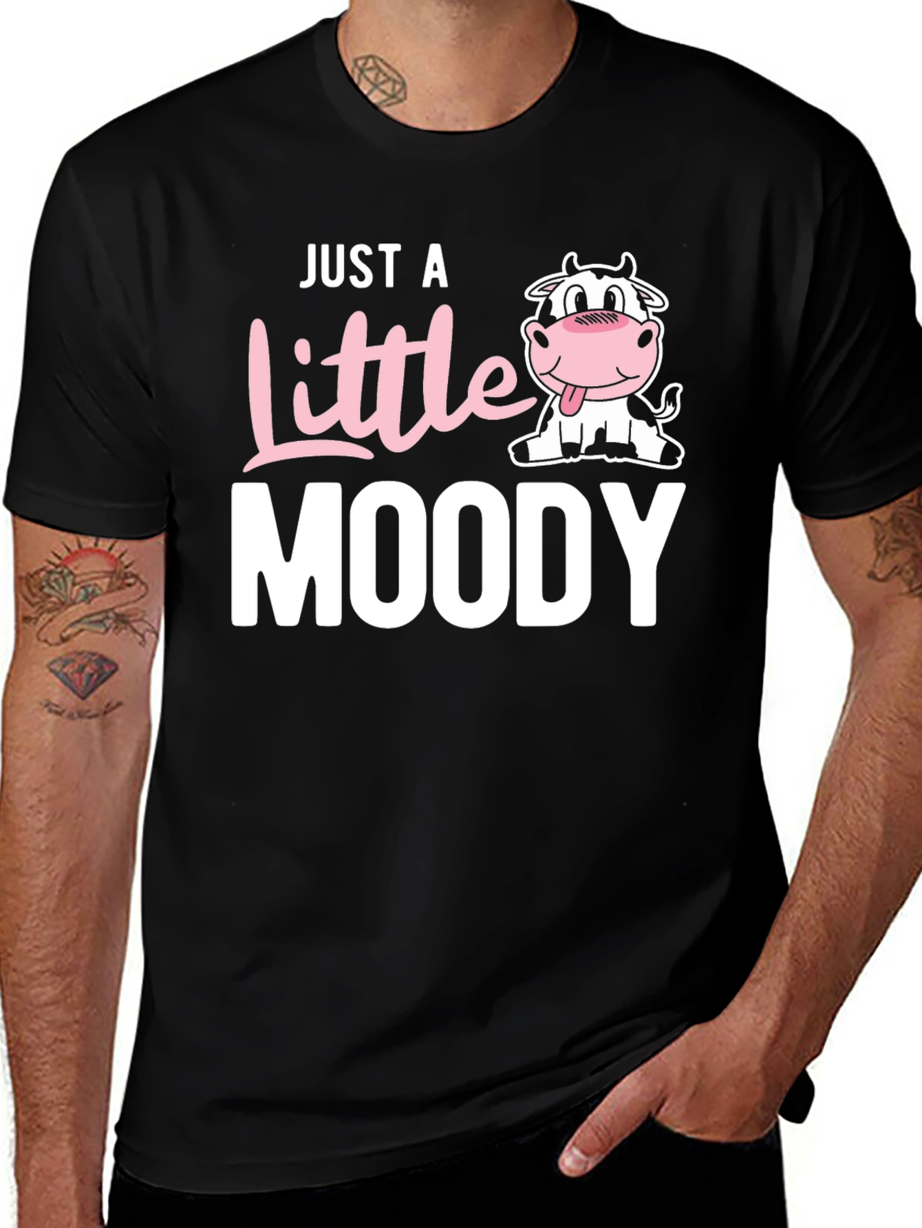 Variant 14 of Just a Little Moody Cow Graphic T-Shirt