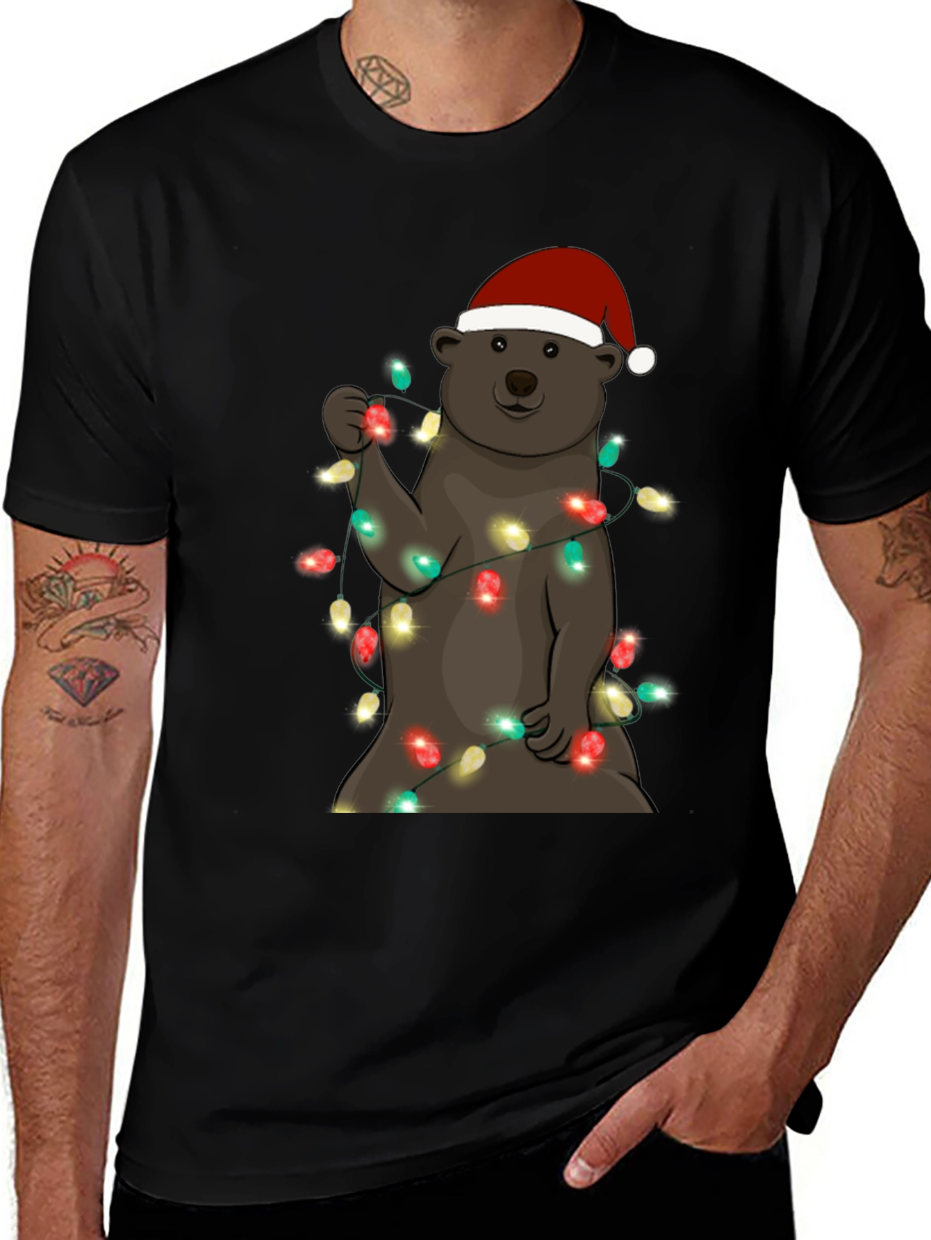 Christmas Bear String Lights T-Shirt