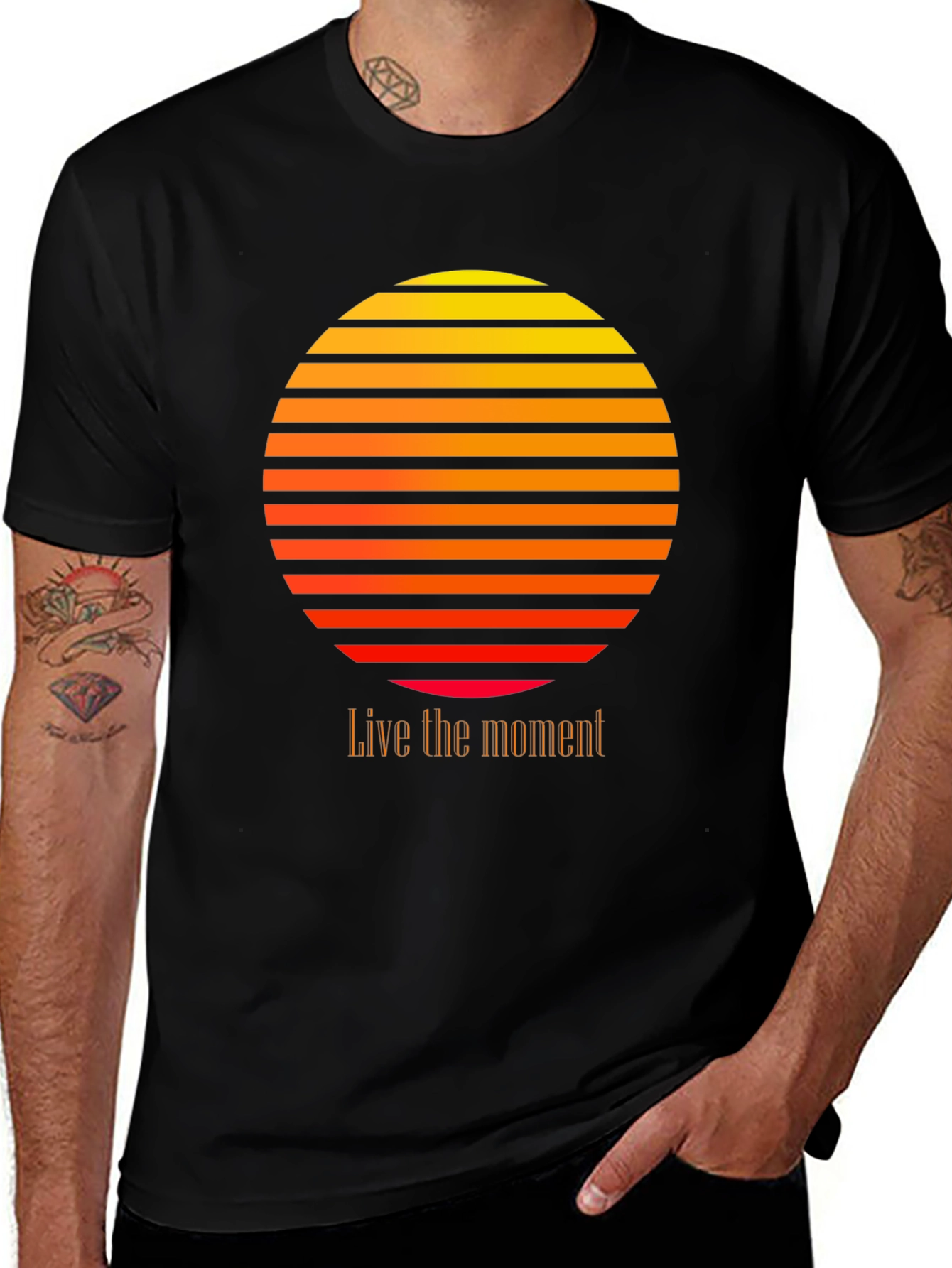 Variant 16 of Retro Sunset Graphic Tee - Live the Moment