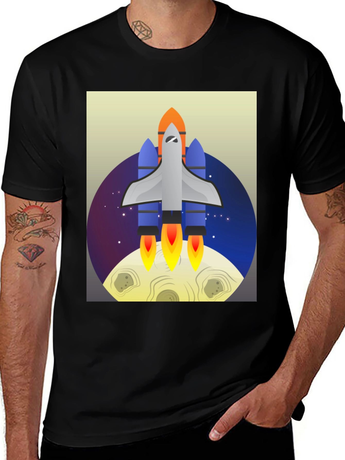 Variant 10 of Rocket Launch Graphic Tee - Space Adventure Shirt