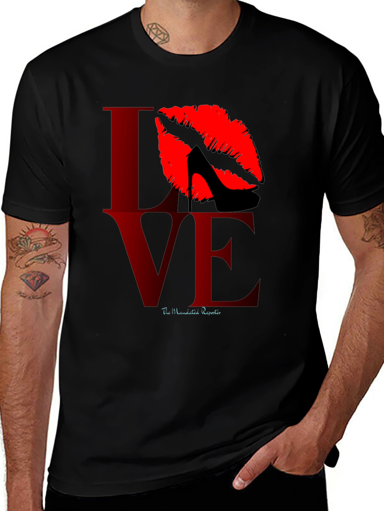Variant 30 of Love Kiss Heel Black Graphic Tee