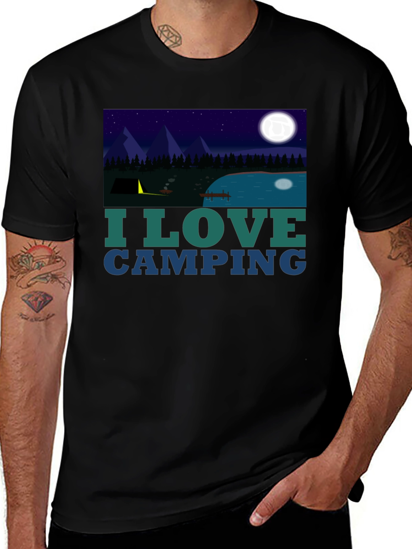 Variant 6 of I Love Camping Graphic Tee - Outdoor Adventure Shirt