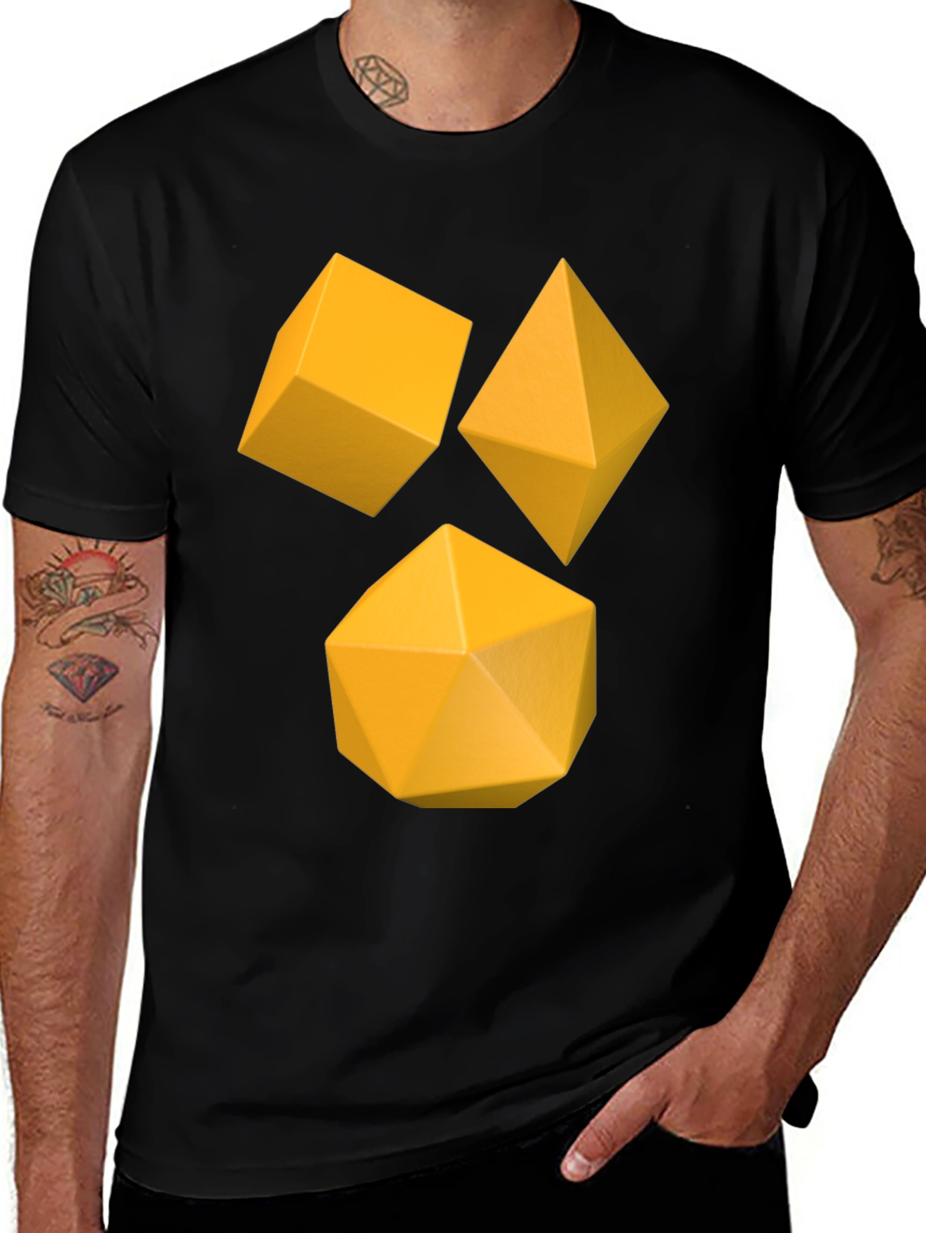 Variant 8 of Geometric Solids Black T-Shirt
