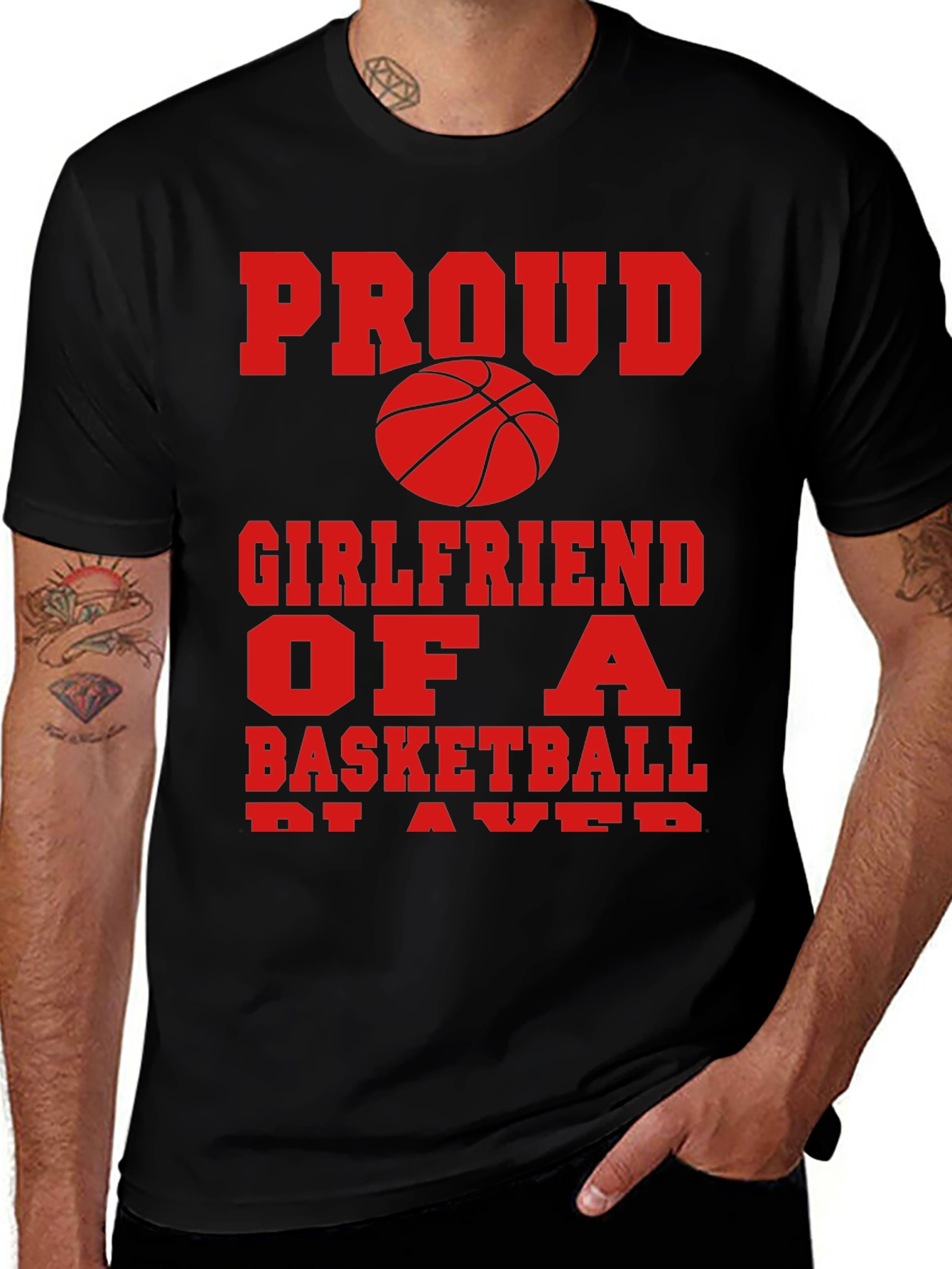Variant 24 of Proud Basketball Girlfriend Graphic Tee