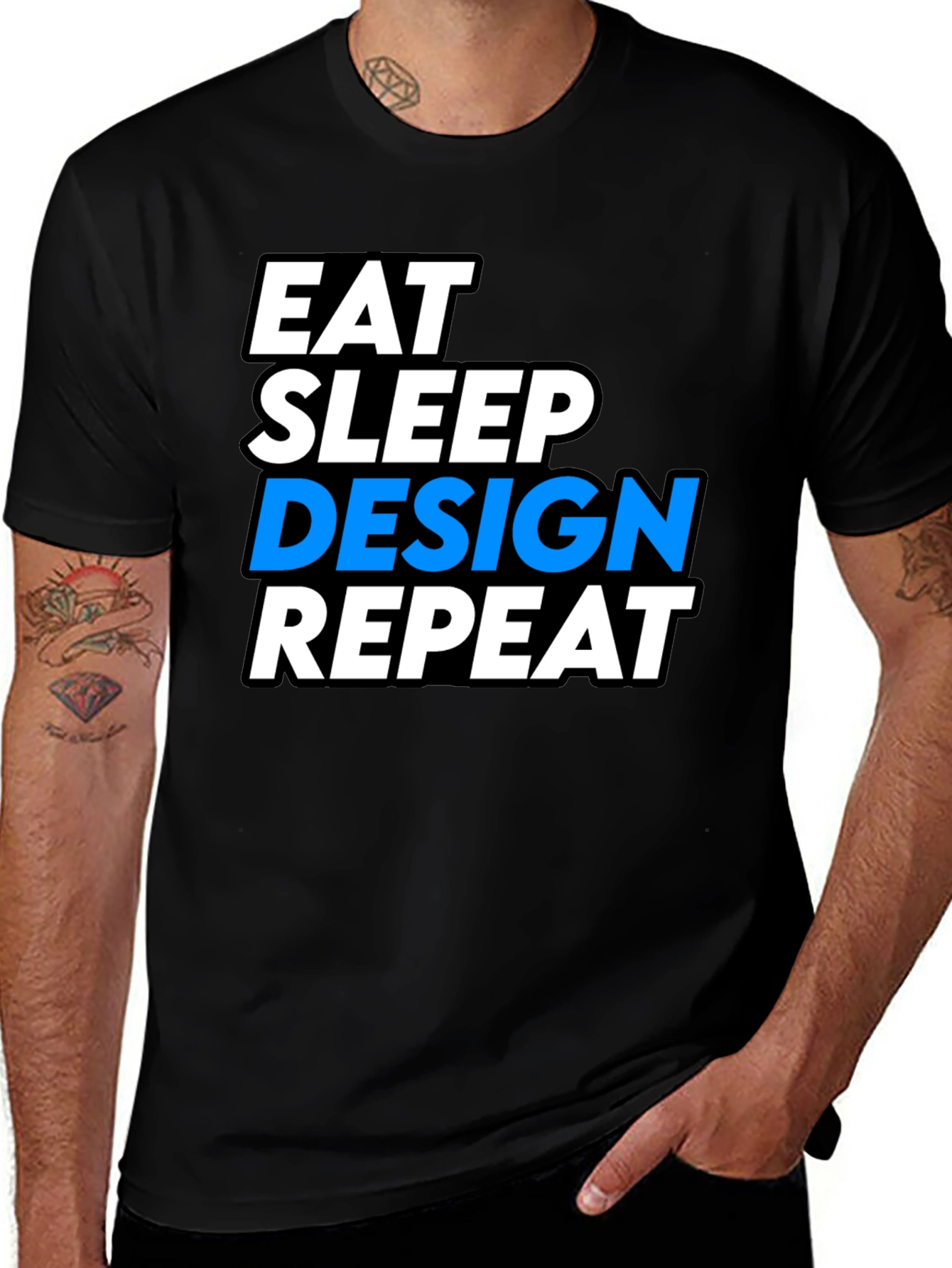 Variant 2 of Eat Sleep Design Repeat Black Graphic Tee