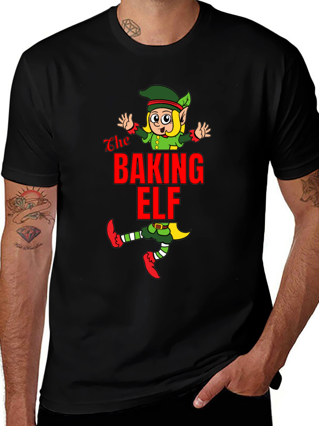 Variant 17 of Baking Elf Black T-Shirt