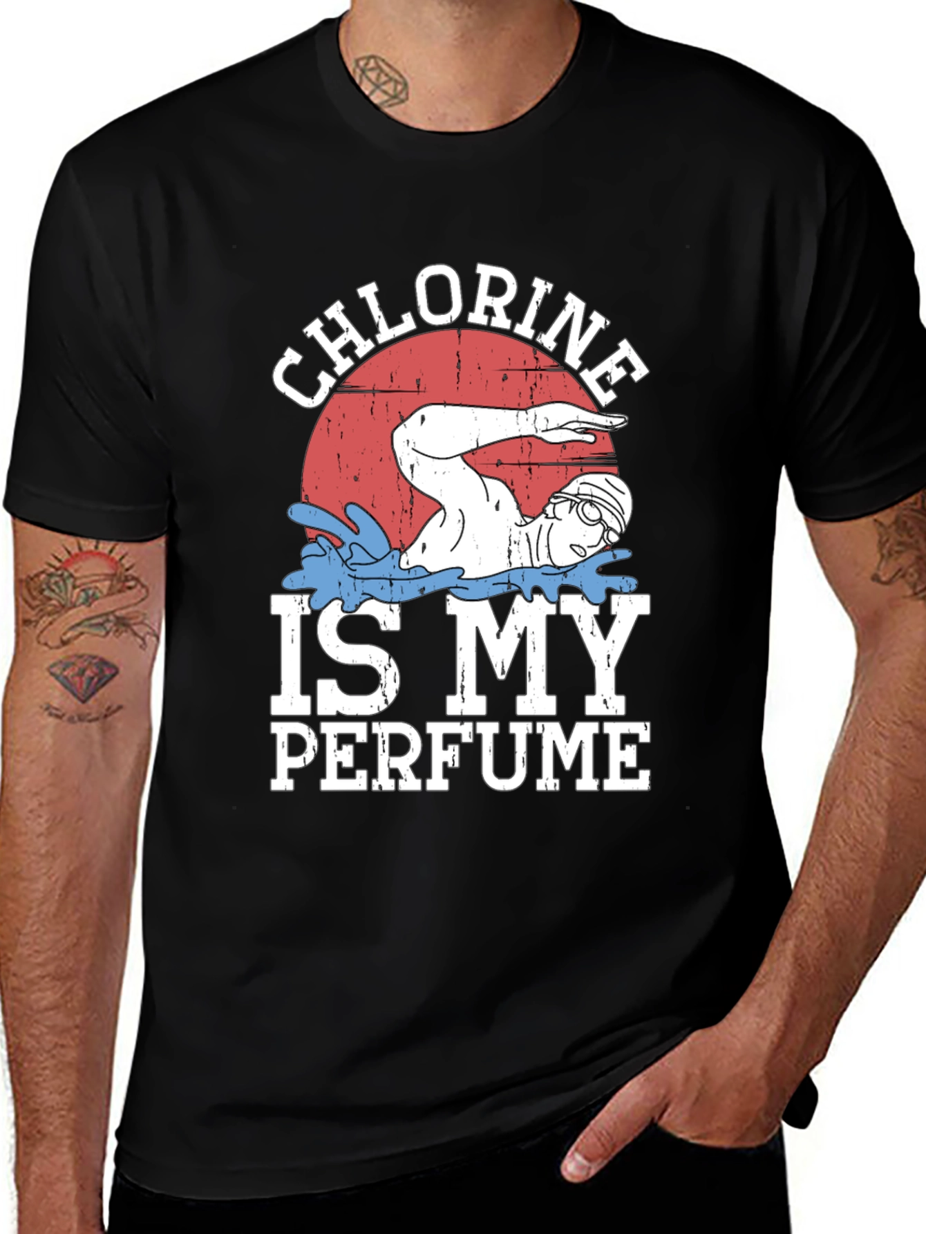 Variant 17 of Chlorine is My Perfume T-Shirt - Swimmer Tee
