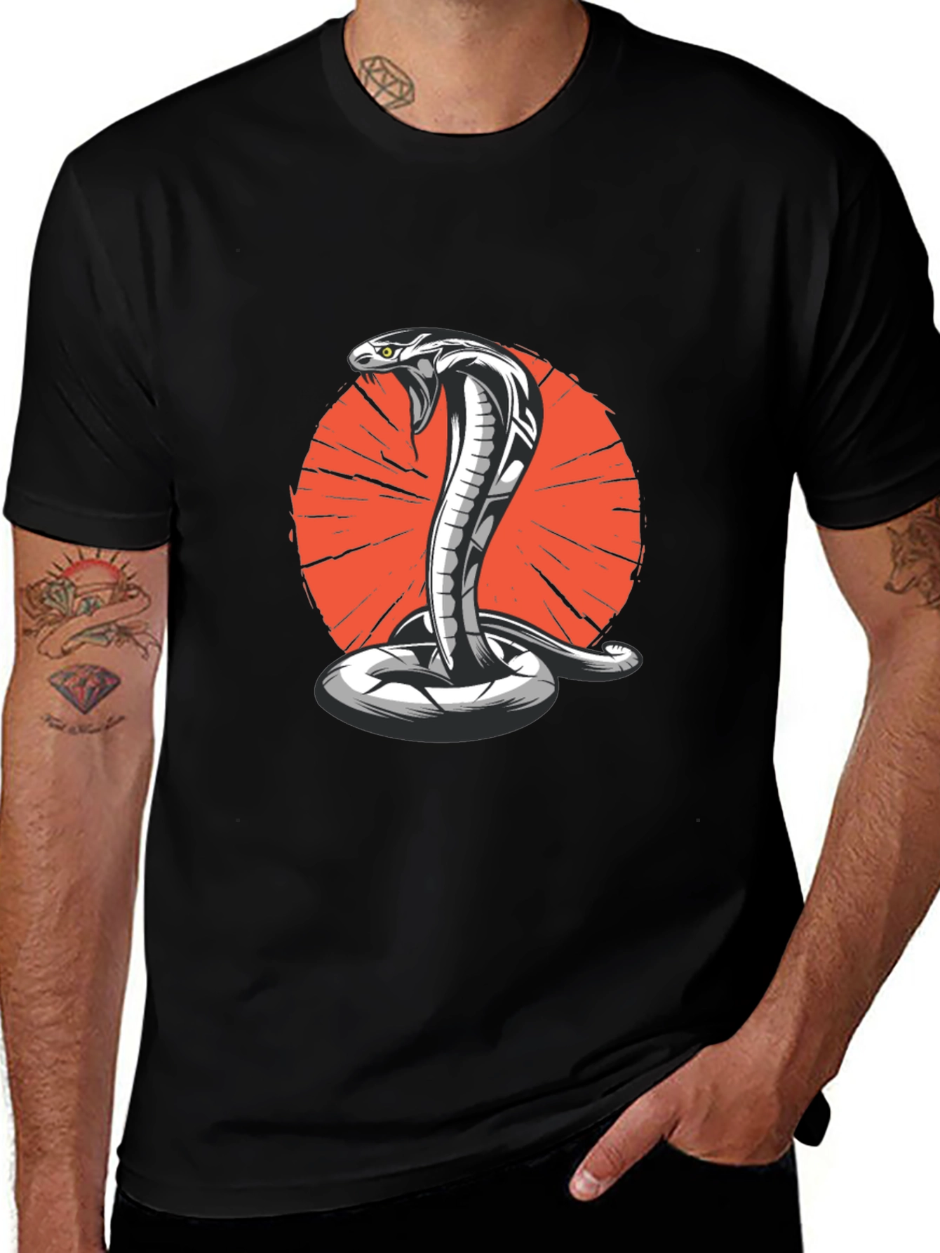 Variant 9 of Cobra Graphic T-Shirt - Men's Black Tee