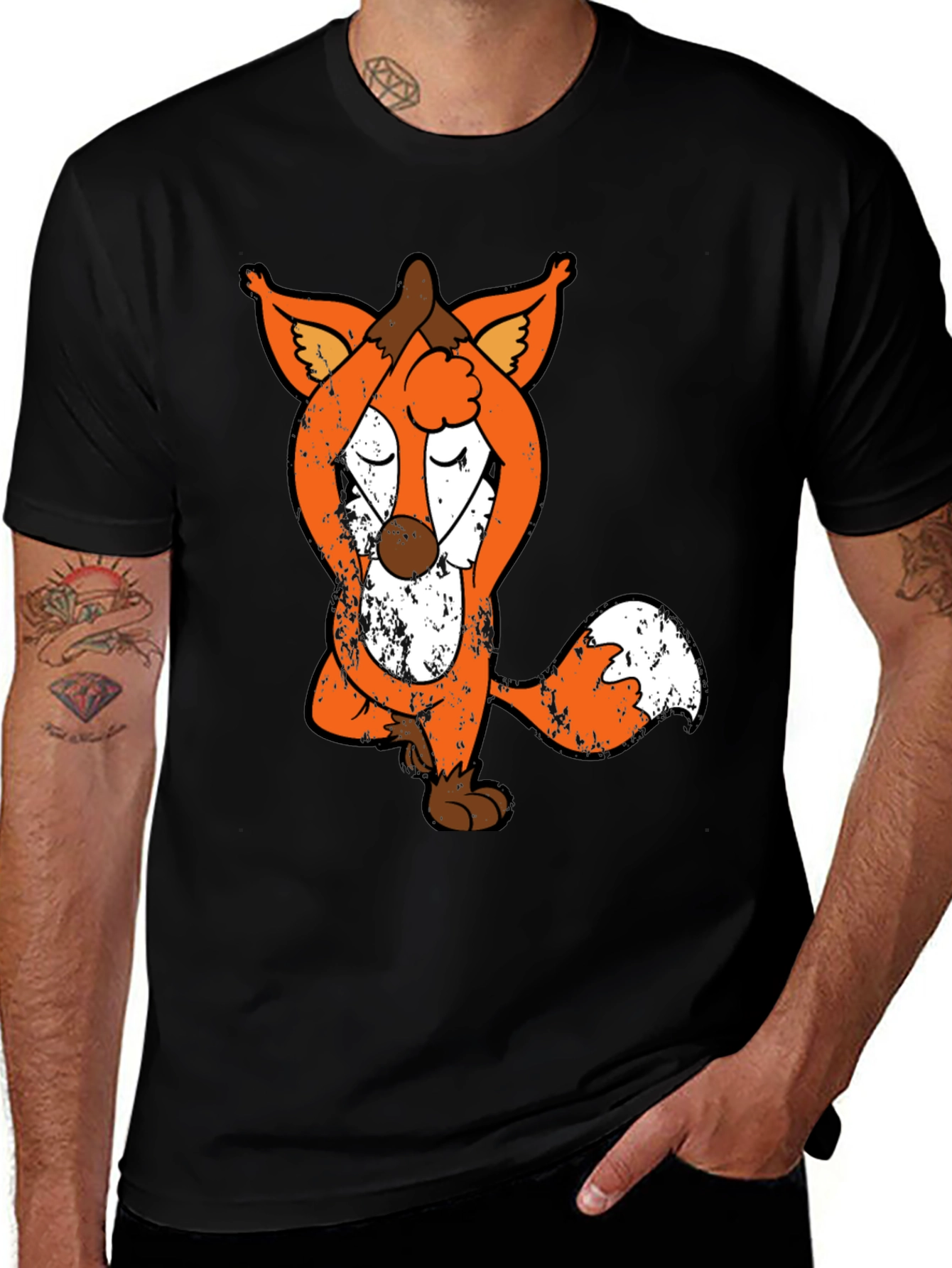 Variant 15 of Yoga Fox Graphic Tee - Relaxed Fit, Unique Design
