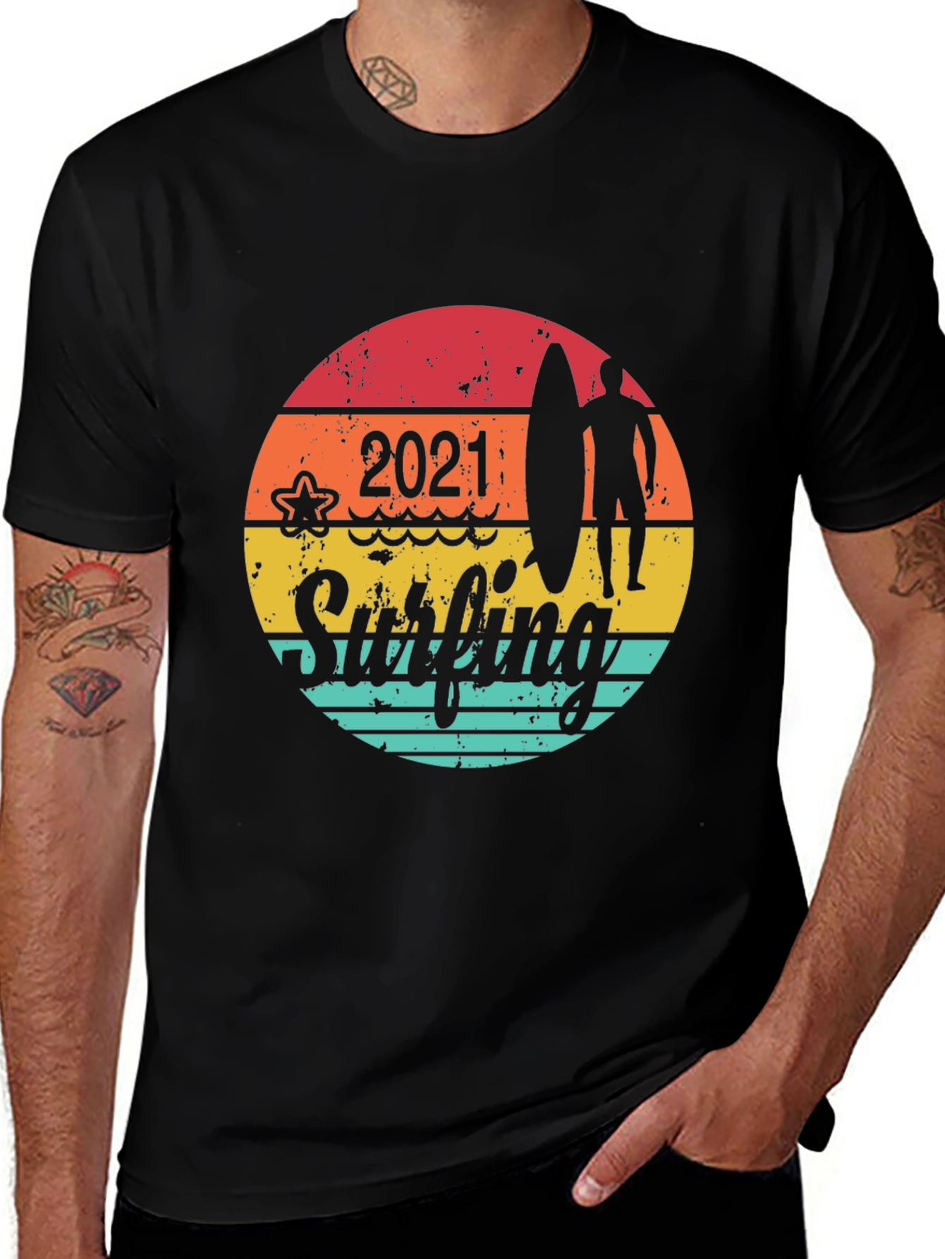 Variant 25 of 2021 Surfing T-Shirt - Retro Summer Tee