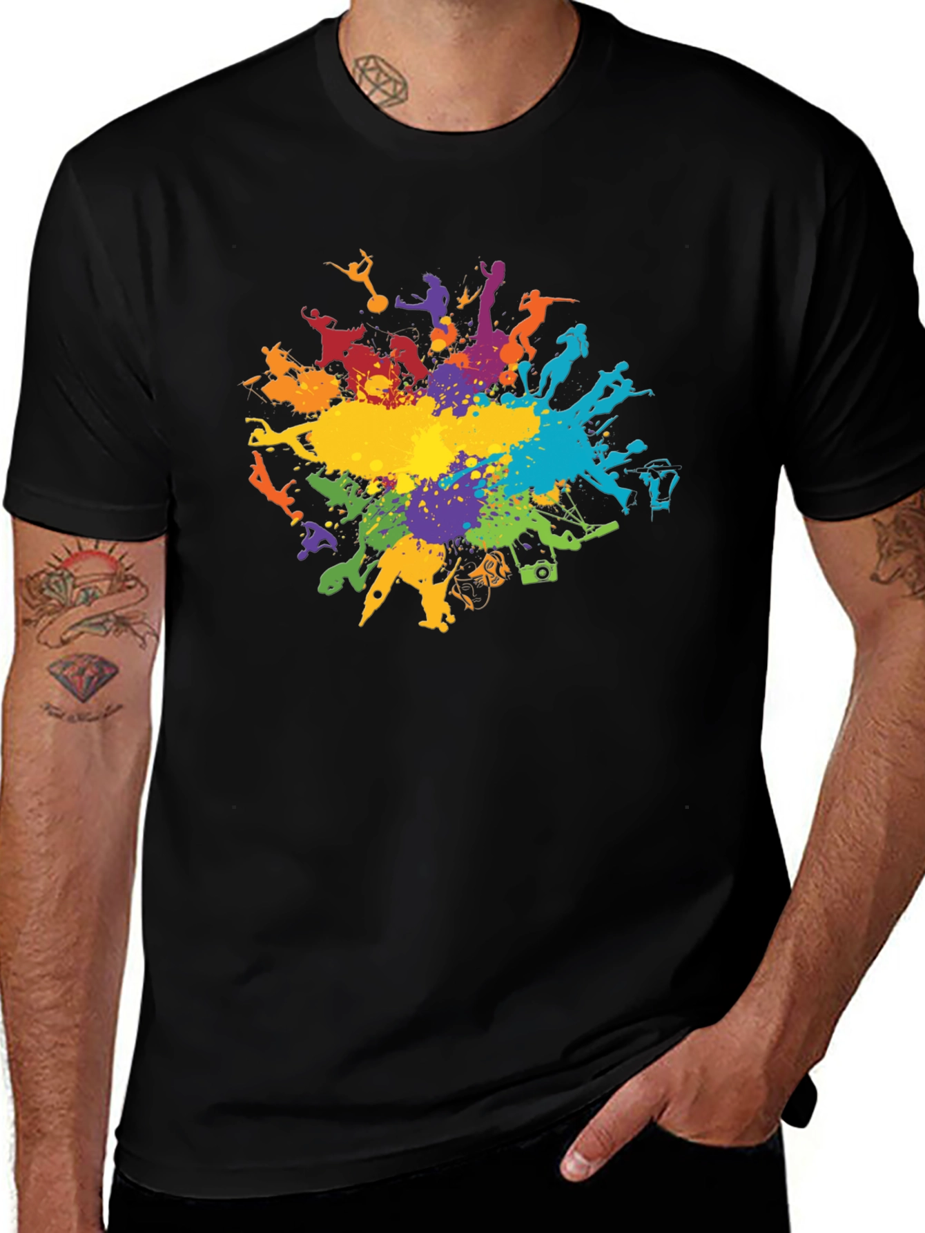 Variant 30 of Colorful Sports Silhouette Graphic T-Shirt