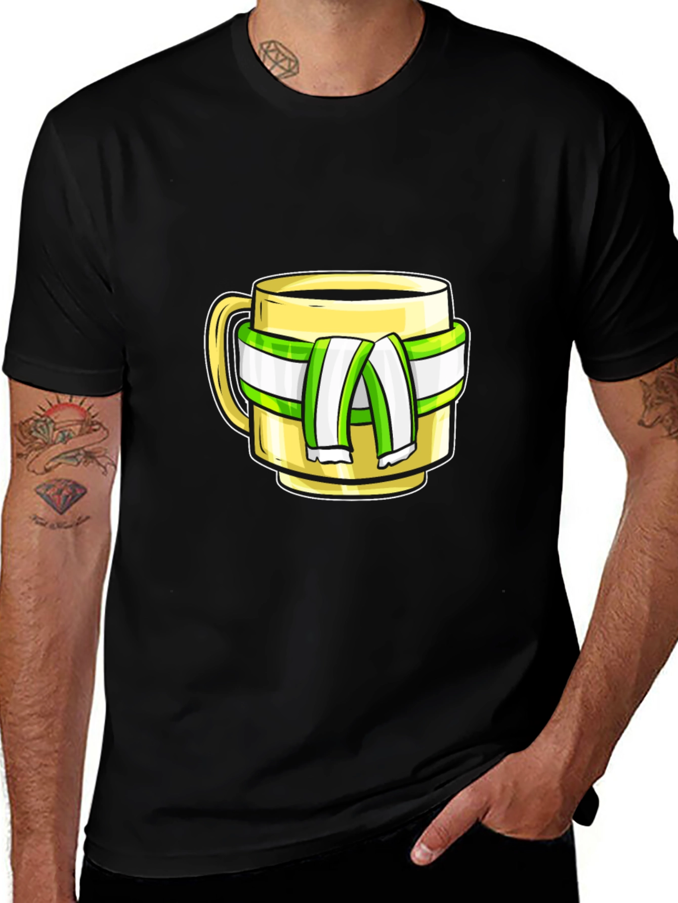 Variant 7 of Mug & Scarf Graphic Black T-Shirt