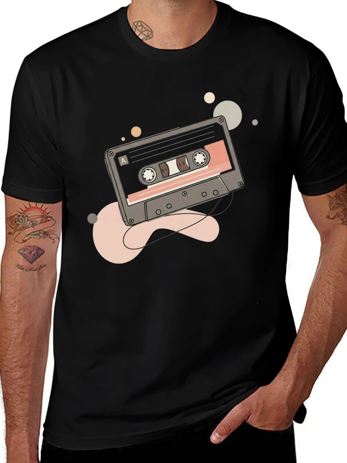 Variant 26 of Retro Cassette Tape Graphic Tee - Classic Style
