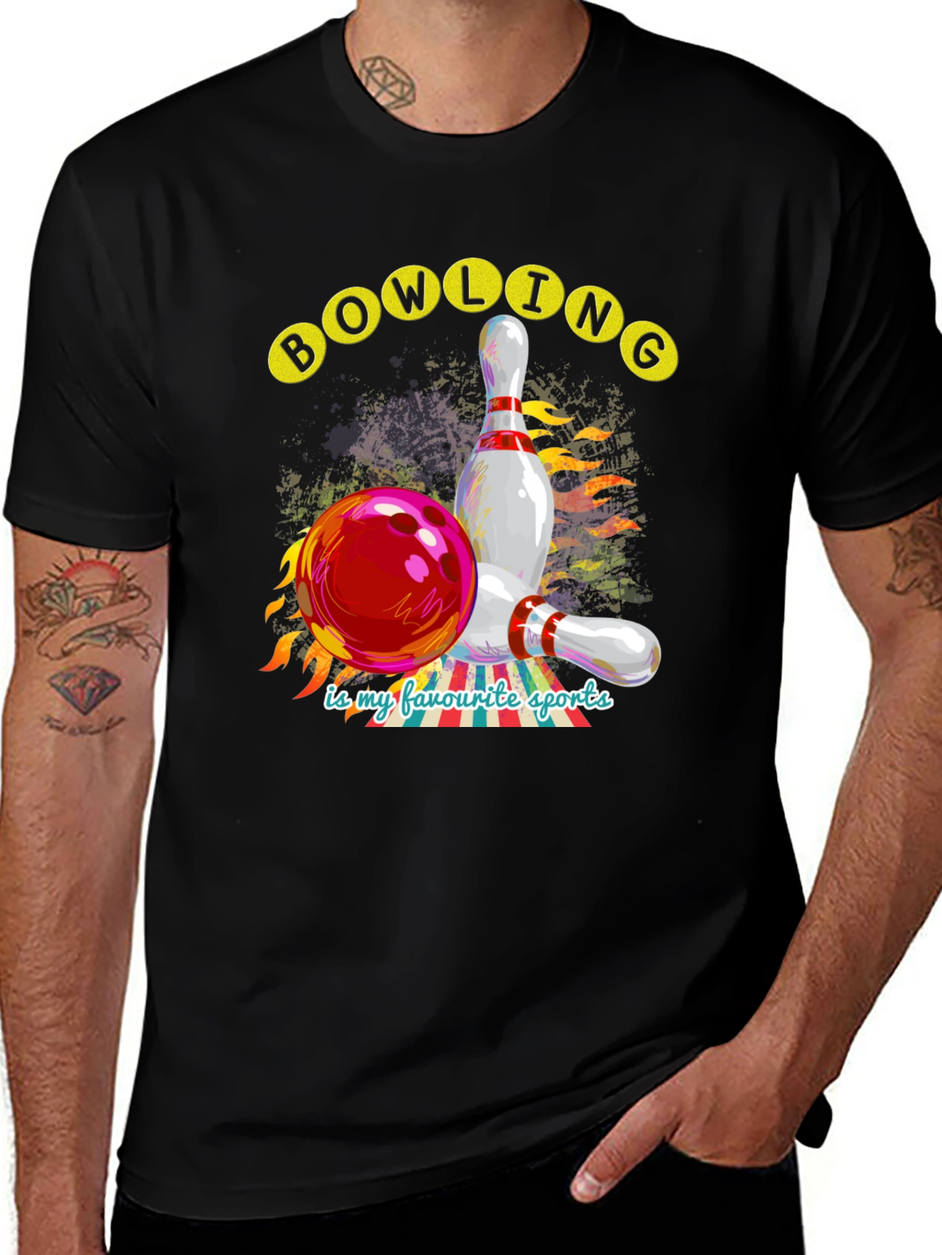 Variant 27 of Bowling is My Favorite Sports Graphic Tee