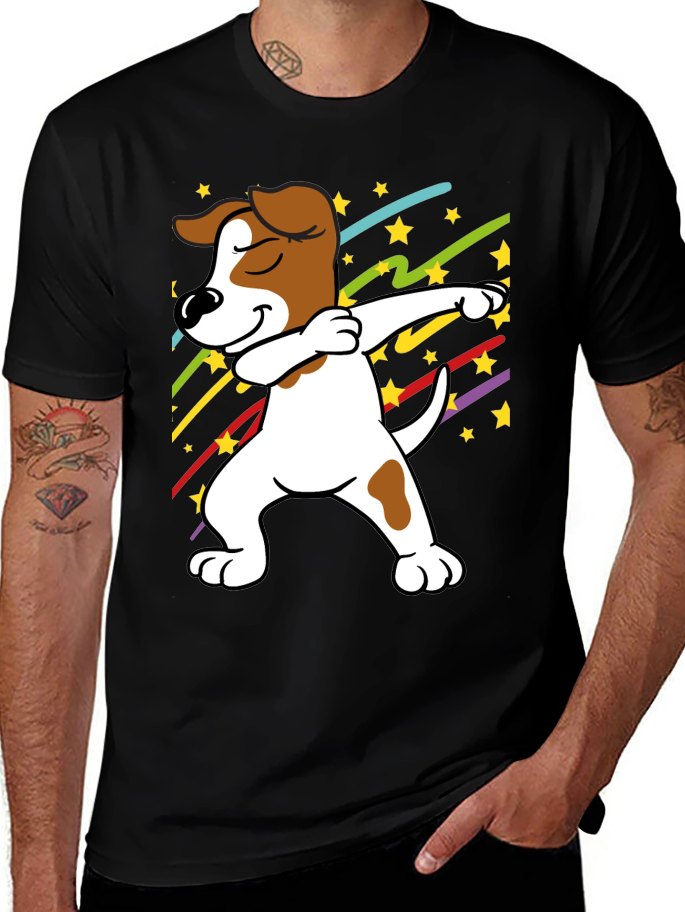 Variant 23 of Dabbing Dog T-Shirt - Trendy Graphic Tee