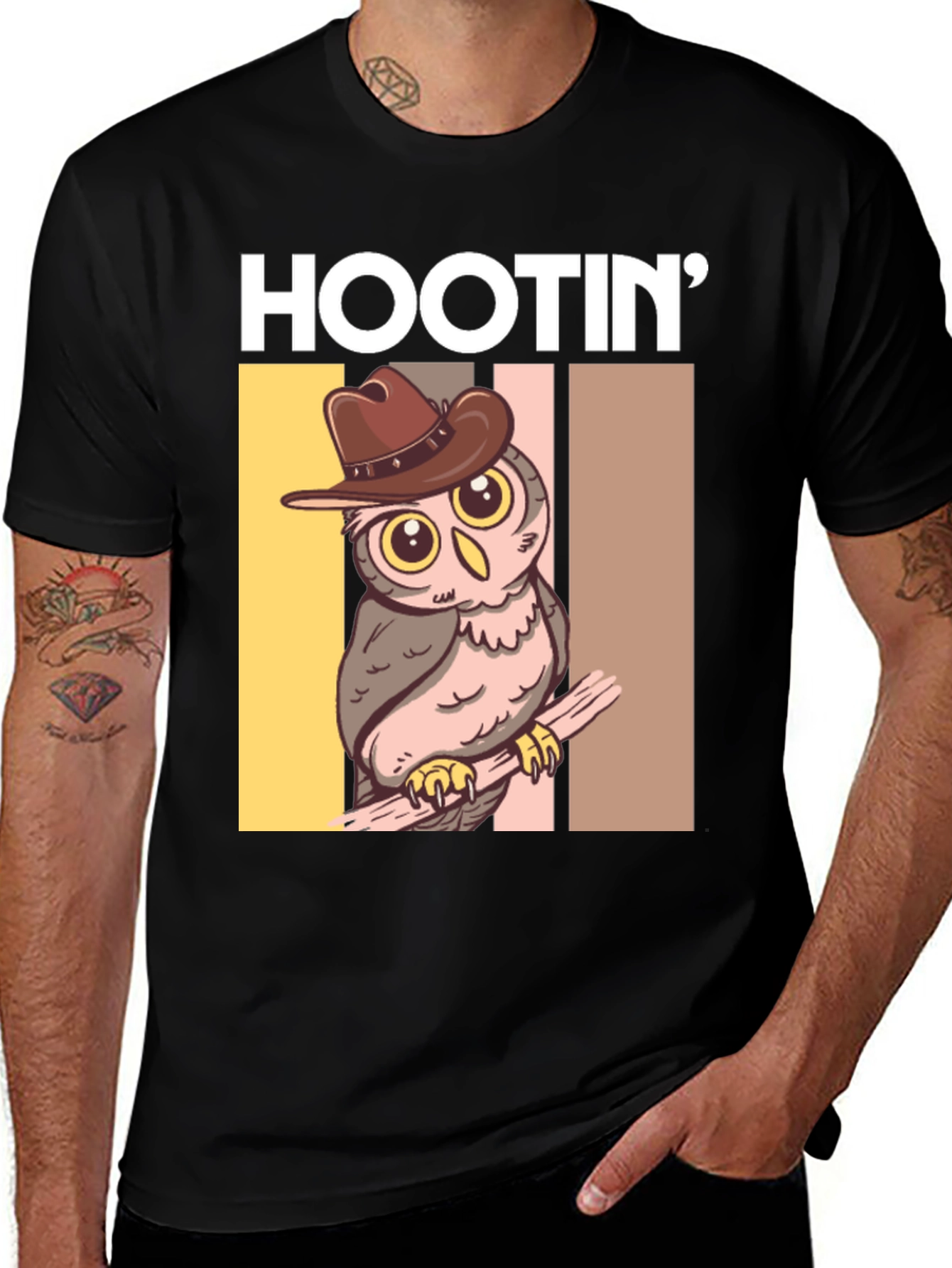 Variant 5 of Hootin' Cowboy Owl Graphic Tee