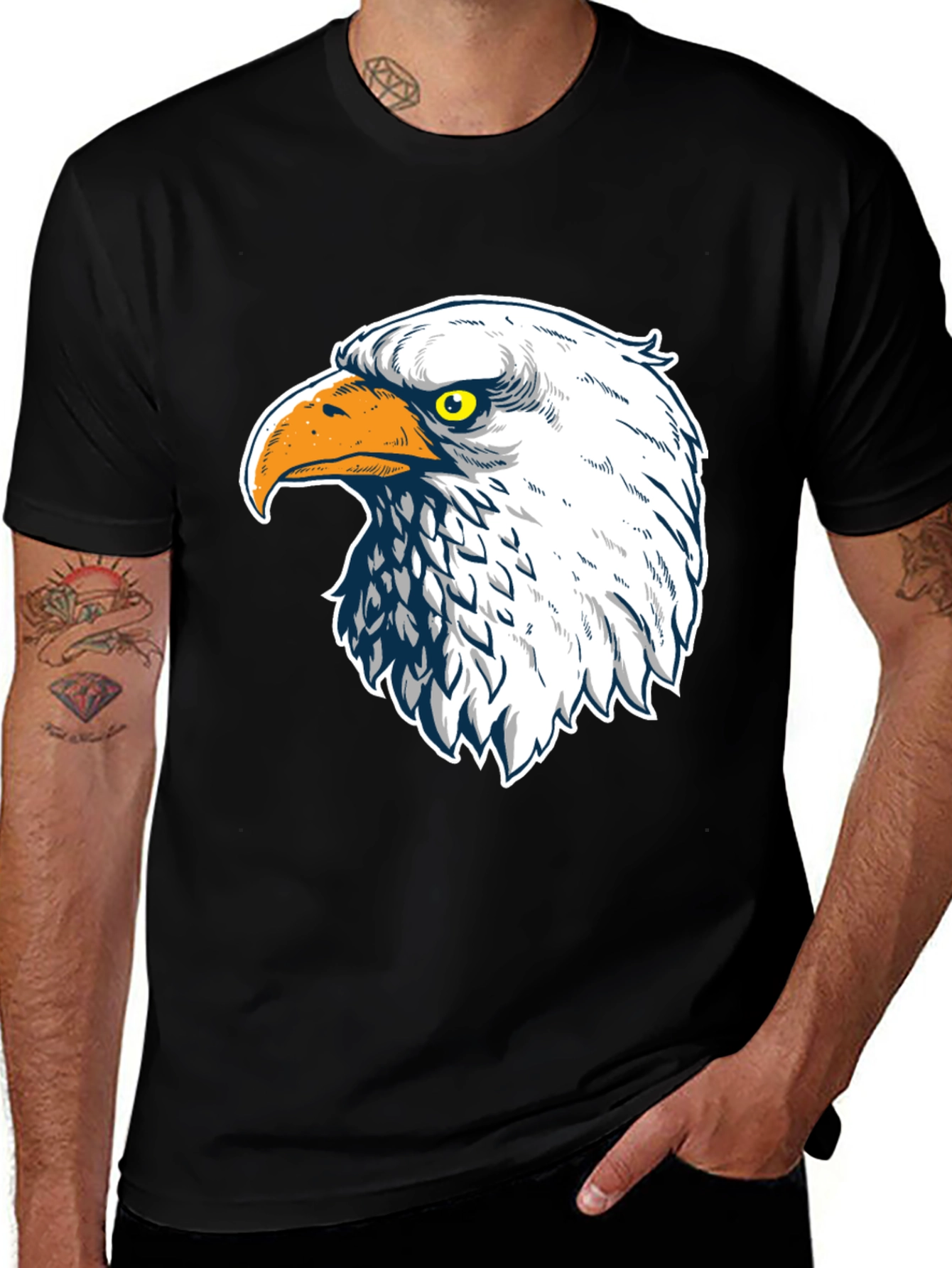 Variant 28 of Eagle Graphic Black T-Shirt