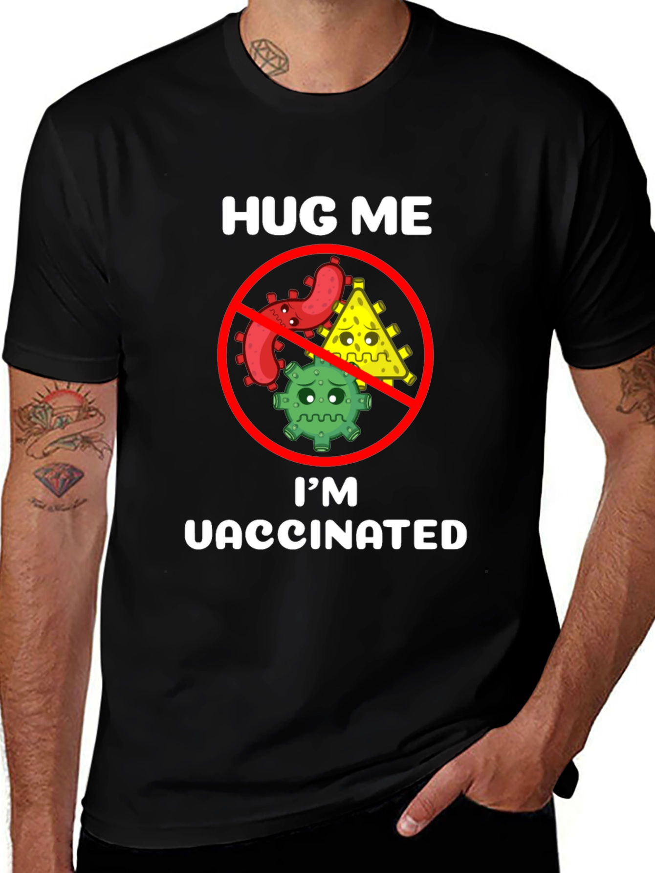 Variant 3 of Hug Me I'm Vaccinated T-Shirt Funny Slogan