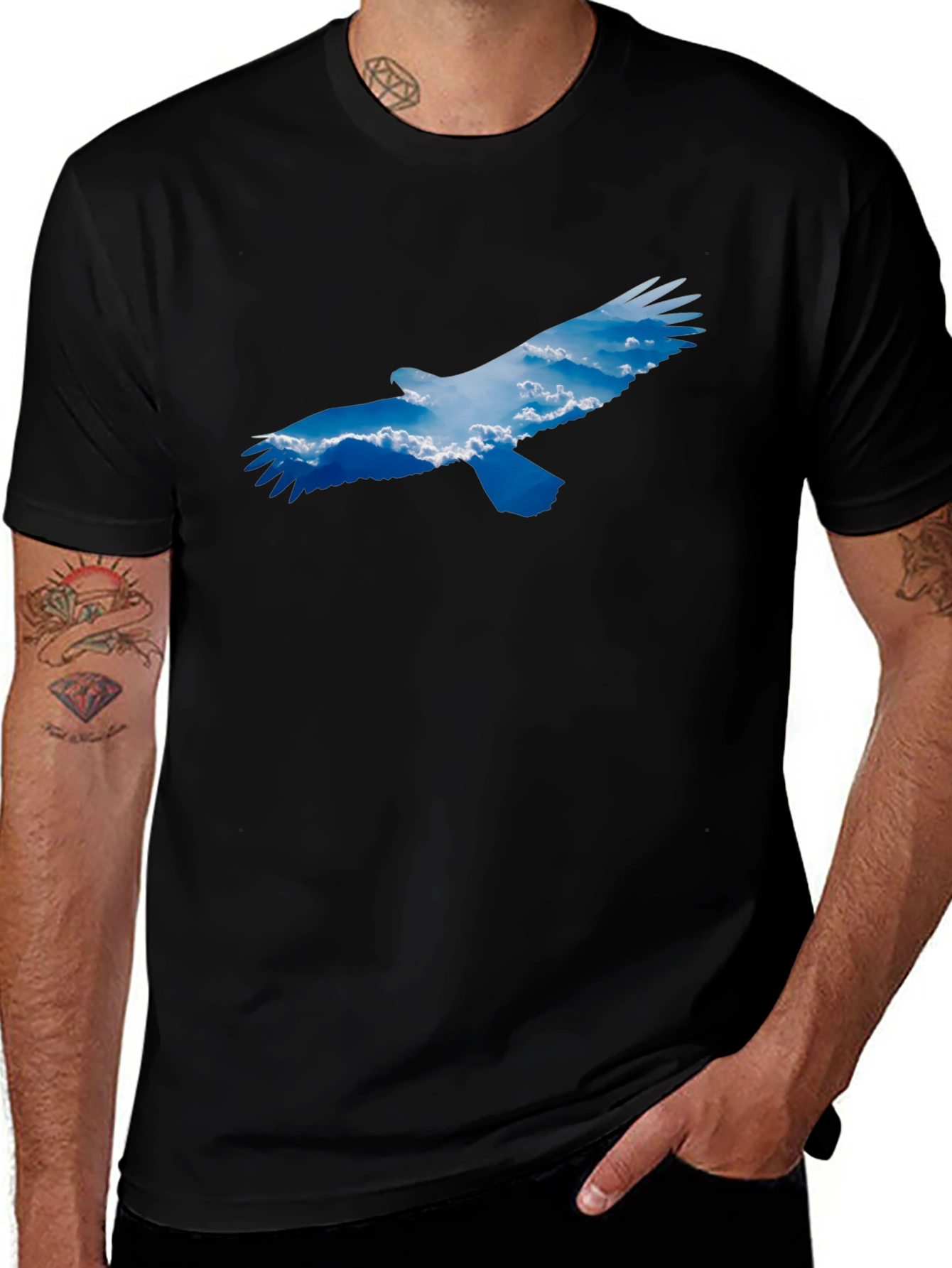 Variant 13 of Black Eagle Sky Graphic Tee