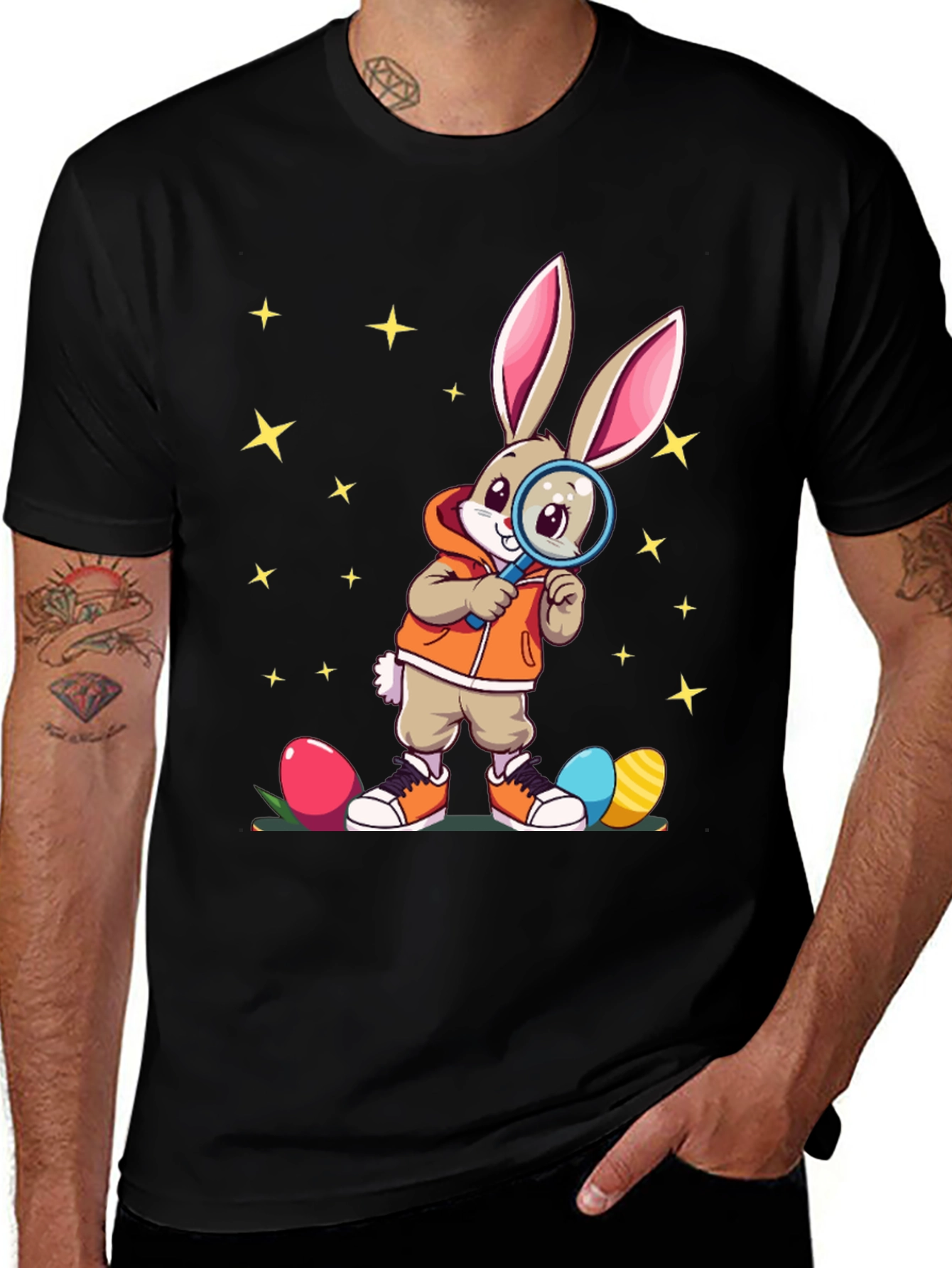 Easter Bunny Detective T-Shirt - Cute Cartoon Rabbit