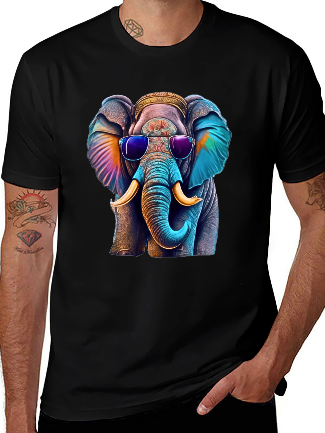 Variant 25 of Cool Elephant Graphic Tee - Unique Design