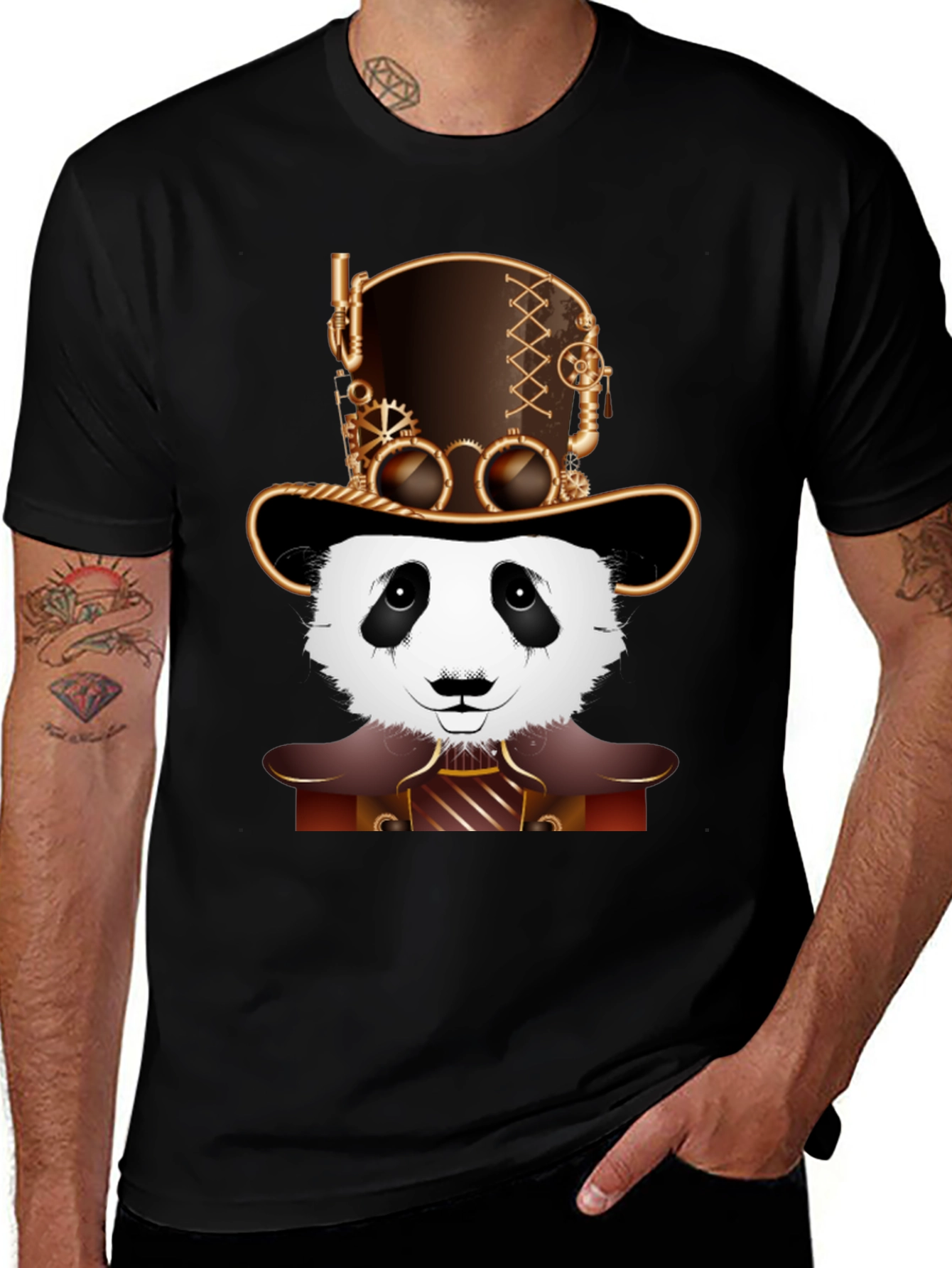 Variant 14 of Steampunk Panda T-Shirt - Unique & Stylish