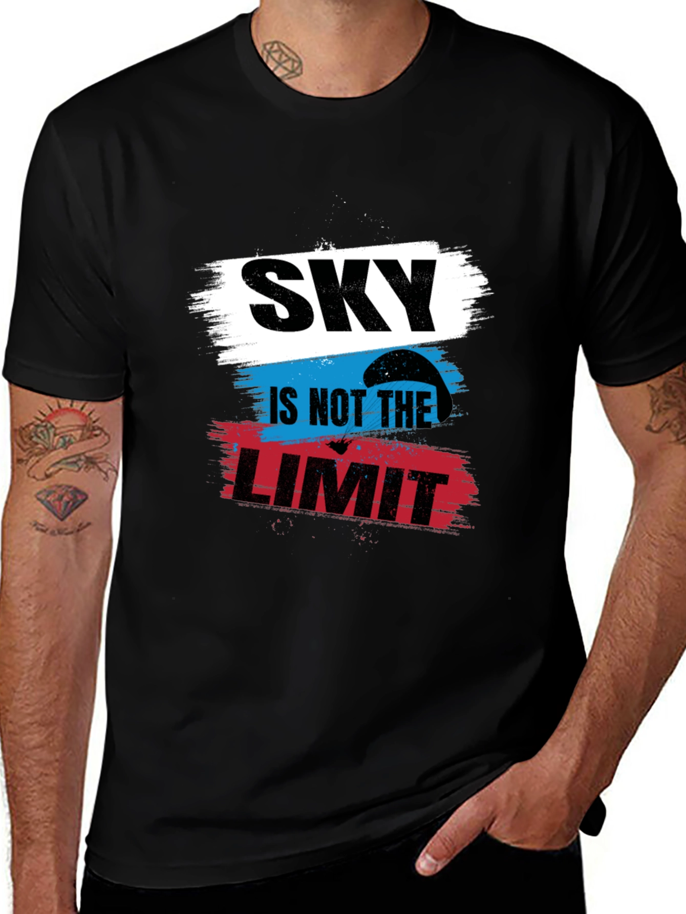 Variant 14 of Sky Is Not The Limit Black T-Shirt