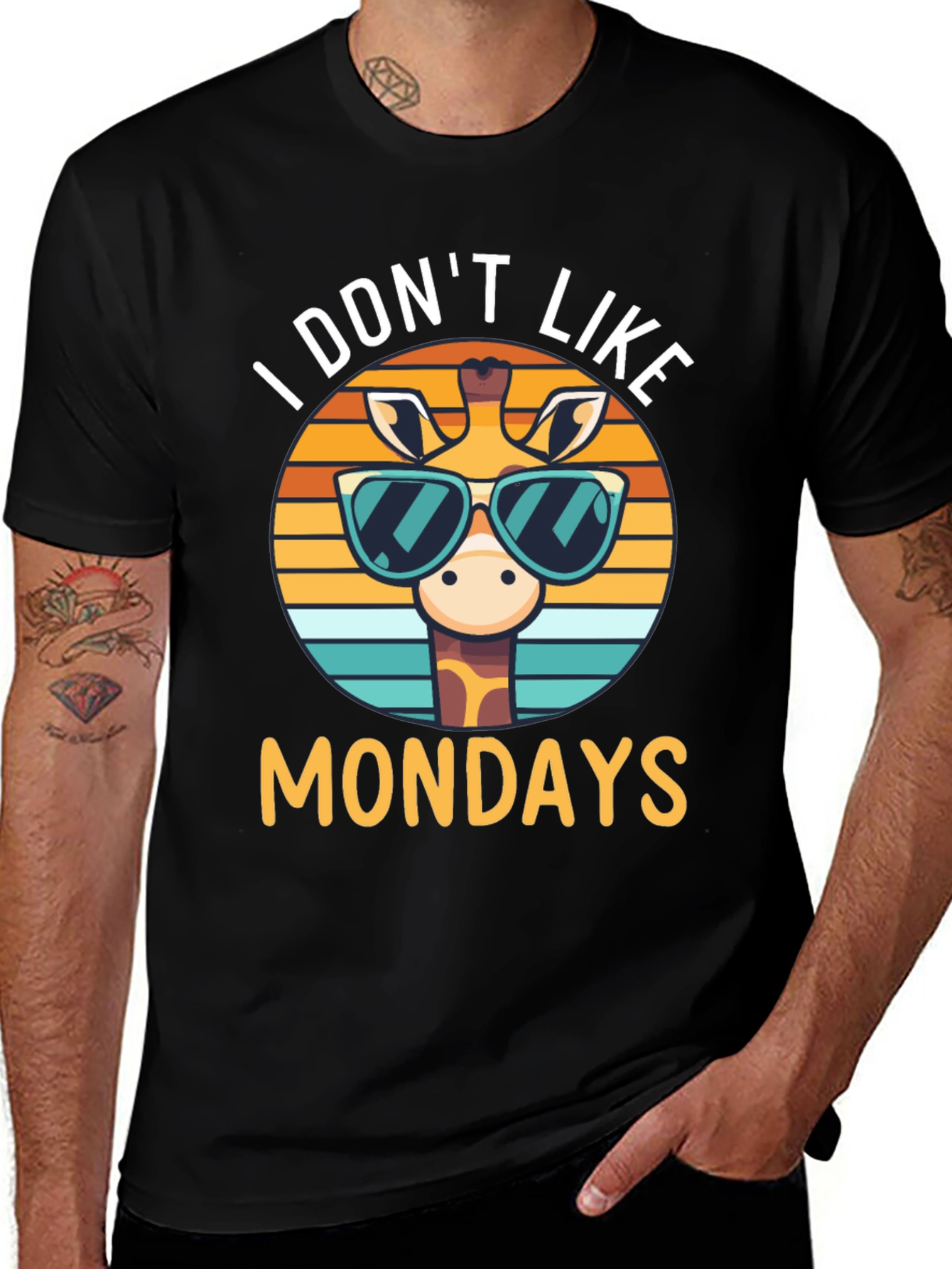 Variant 9 of Funny Giraffe "I Don't Like Mondays" Graphic T-Shirt