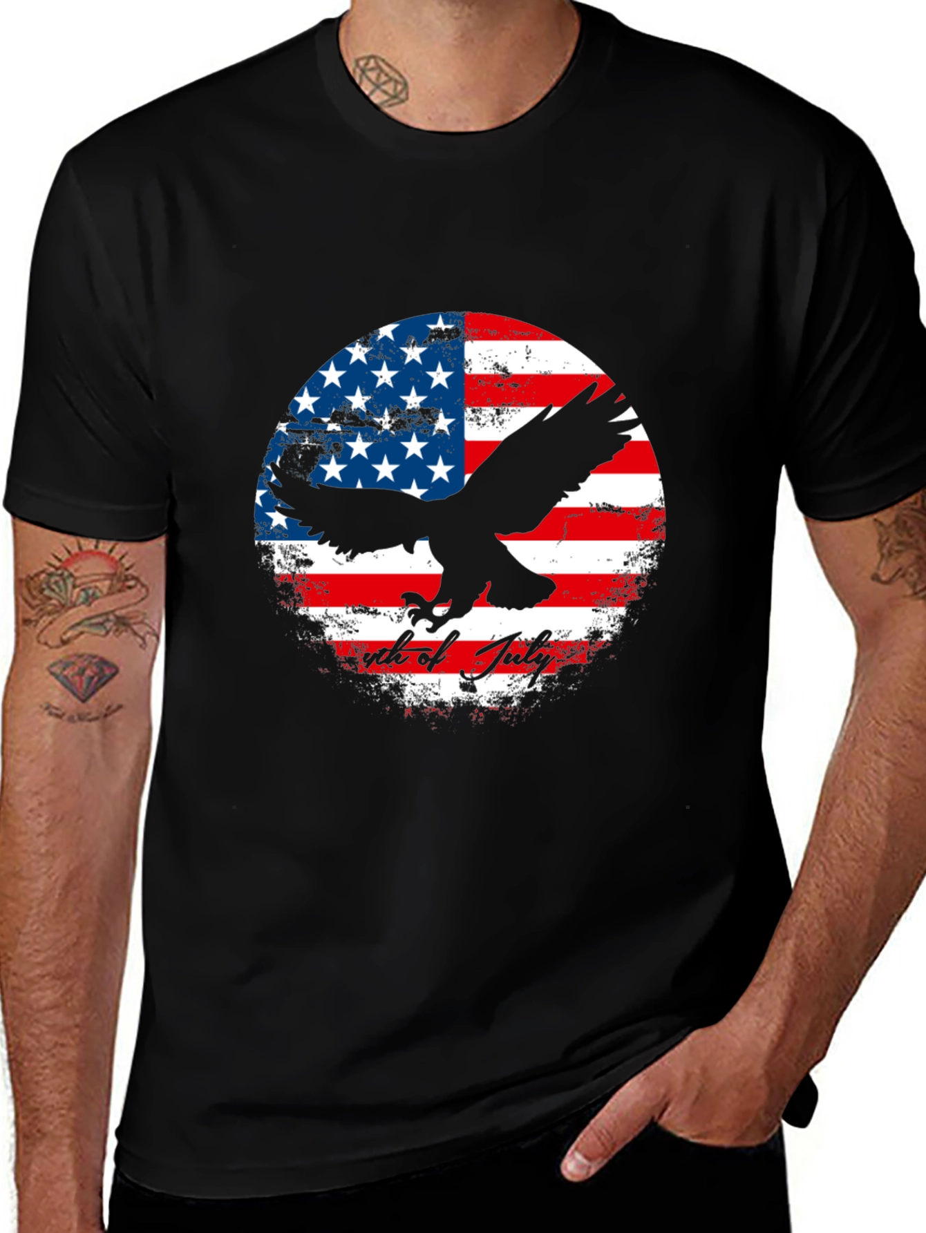 Variant 20 of Patriotic Eagle & US Flag Graphic T-Shirt