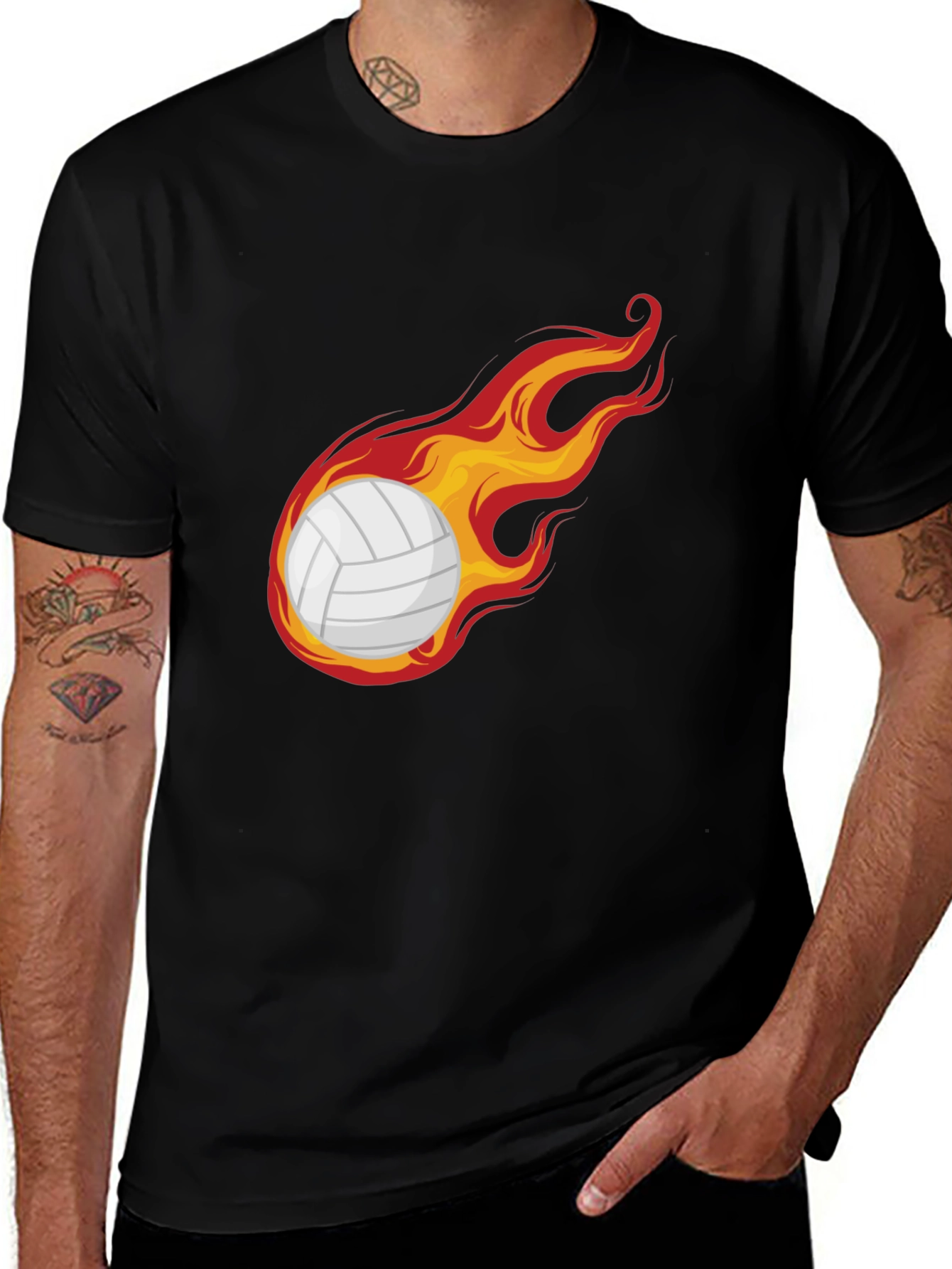 Variant 27 of Flaming Volleyball Graphic Tee - Unique Design