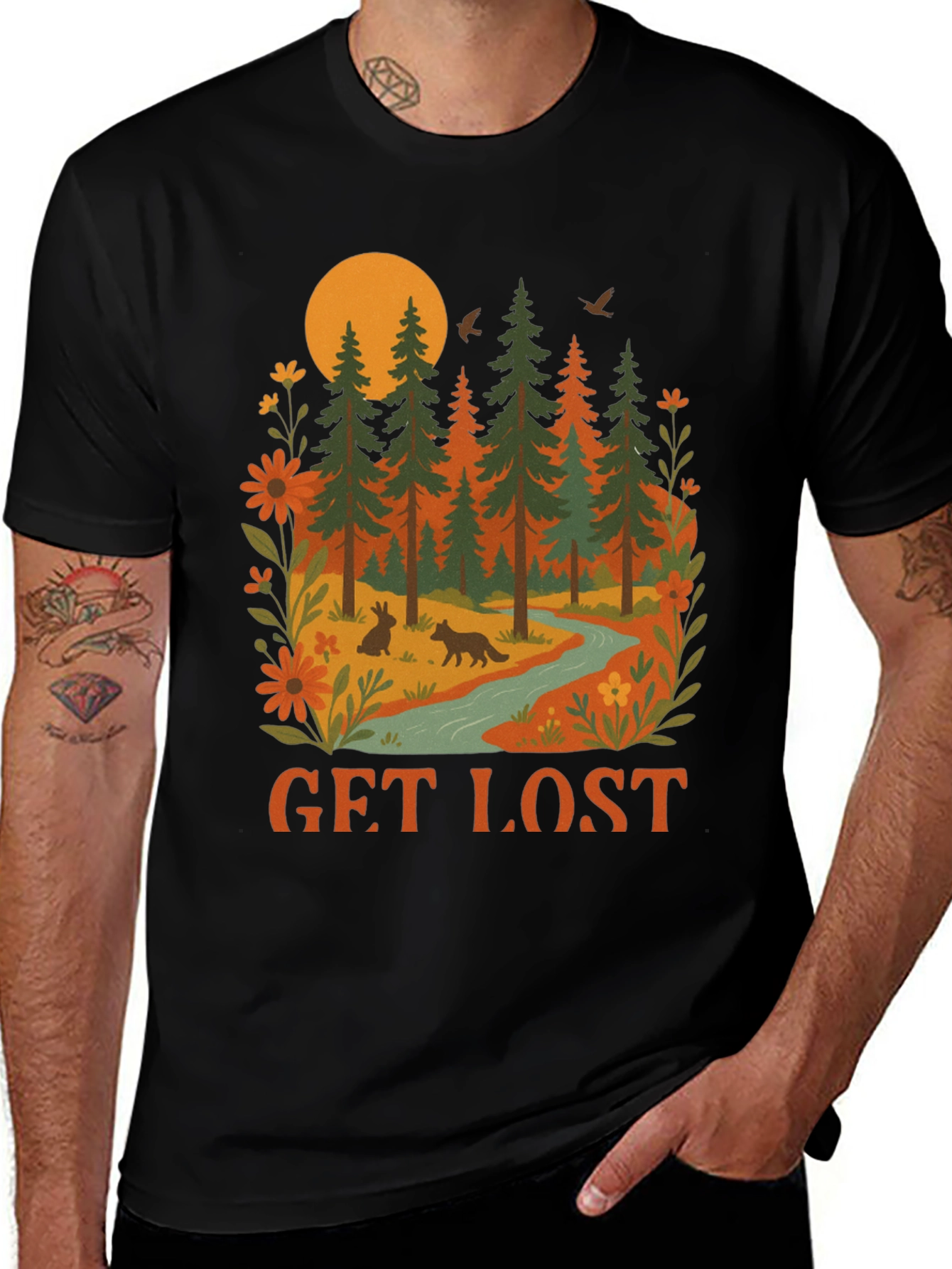 Get Lost Nature Graphic Tee - Adventure Awaits