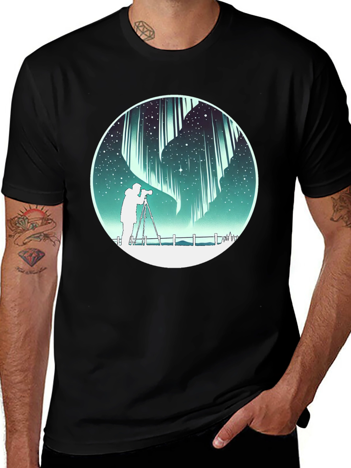 Variant 14 of Aurora Borealis Photographer T-Shirt