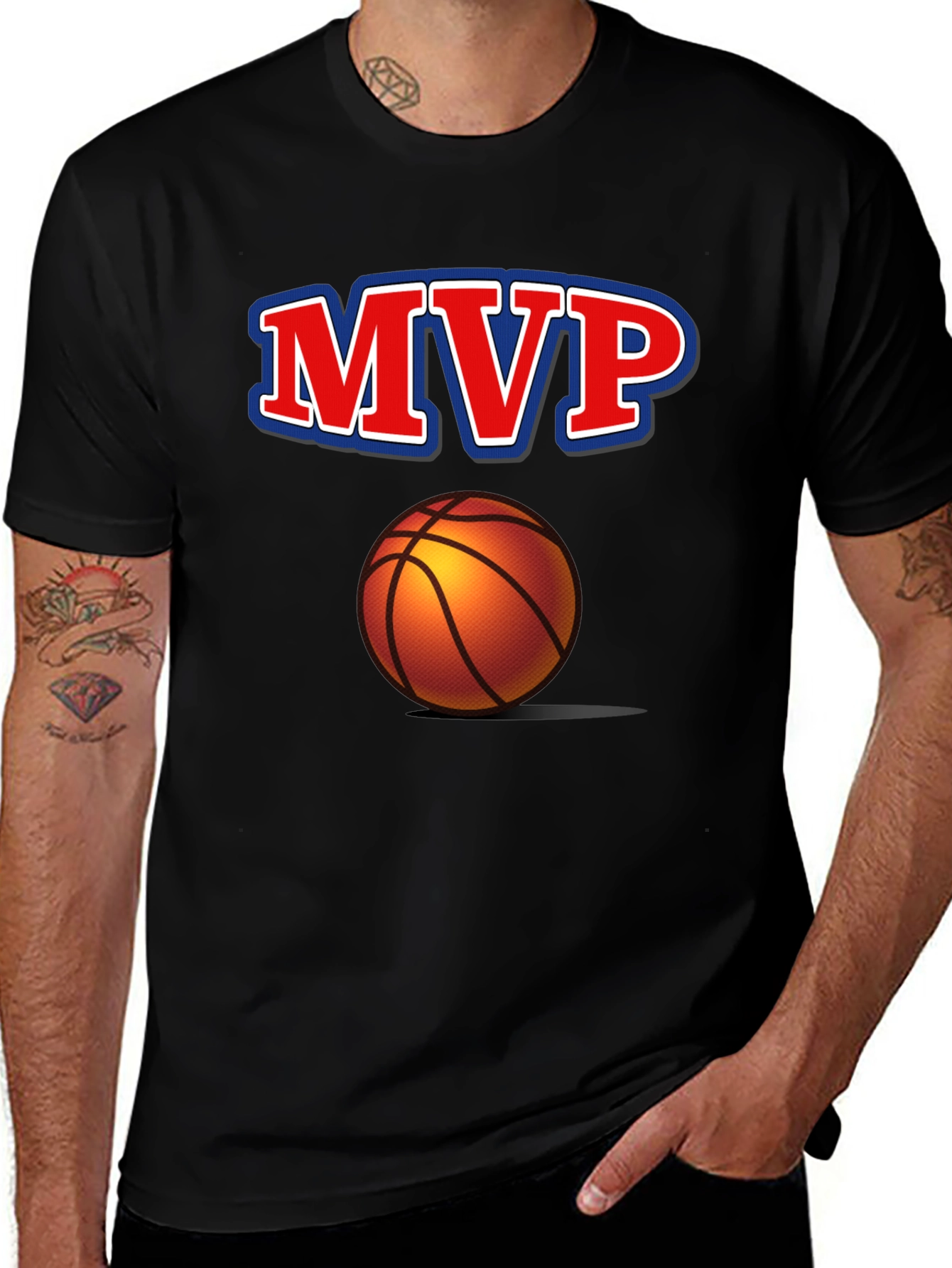 Variant 2 of MVP Basketball T-Shirt - Black, Graphic Tee